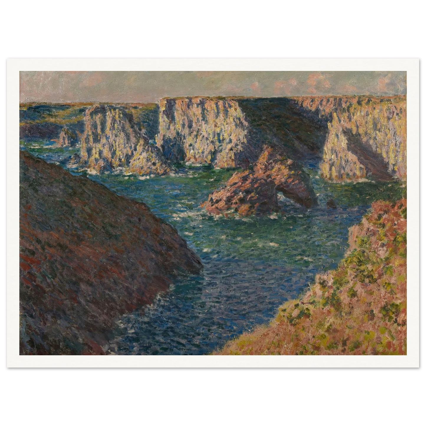 Les Rochers de Belle-Ile Art Print | Claude Monet - Framed Poster - 30x40 cm / 12x16″ - Black frame