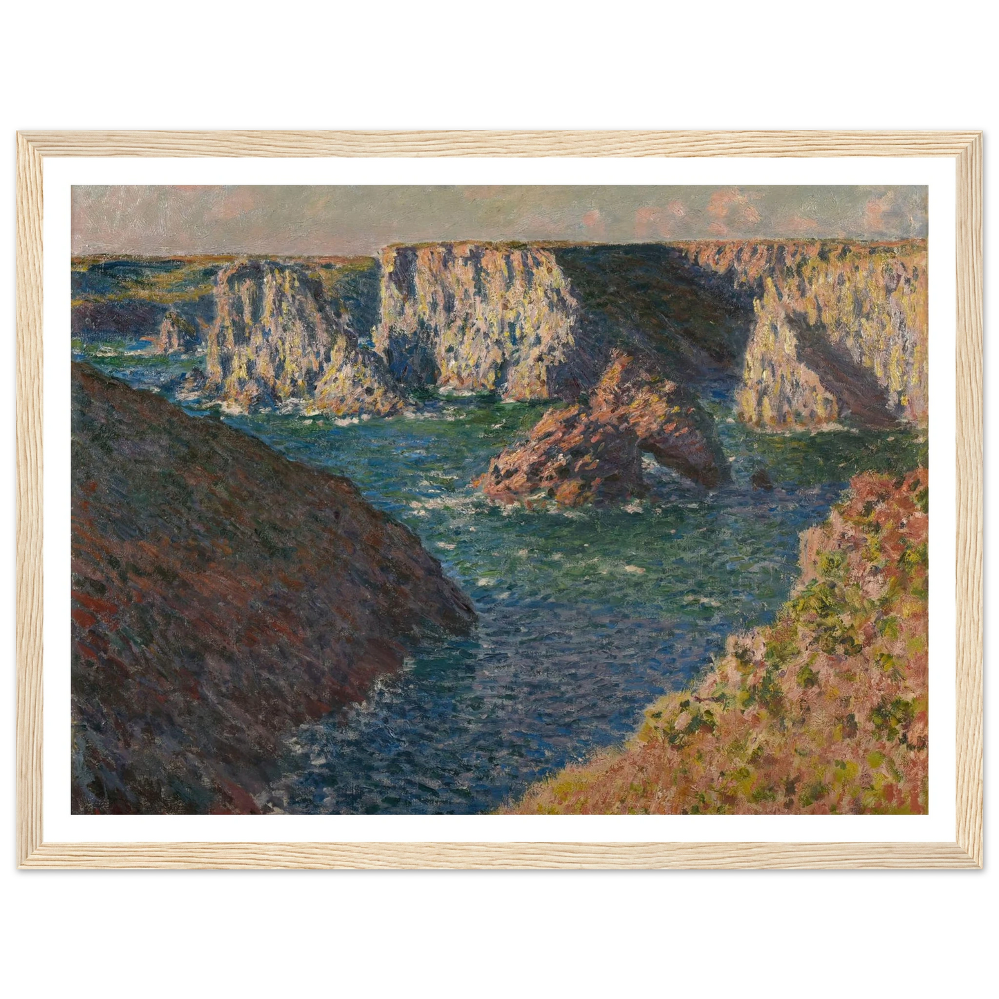 Les Rochers de Belle-Ile Art Print | Claude Monet - Framed Poster - 30x40 cm / 12x16″ - Black frame