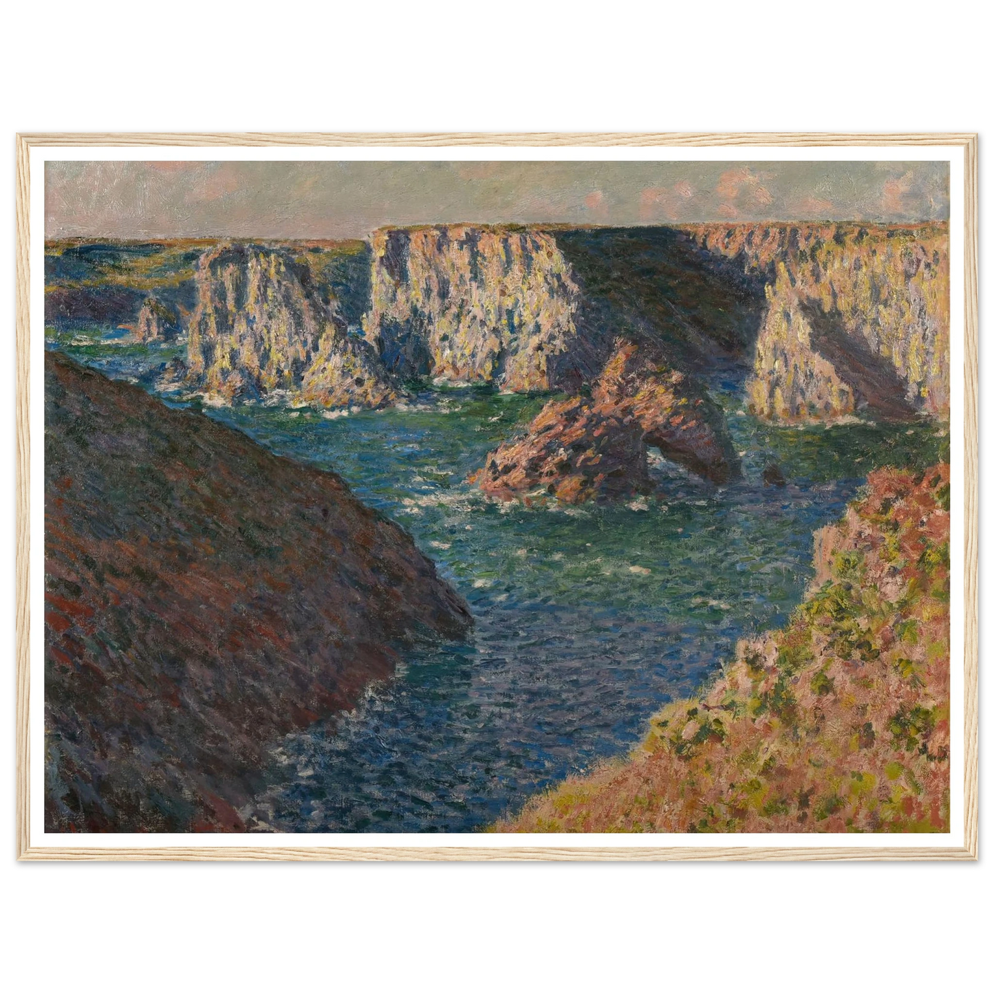 Les Rochers de Belle-Ile Art Print | Claude Monet - Framed Poster - 30x40 cm / 12x16″ - Black frame