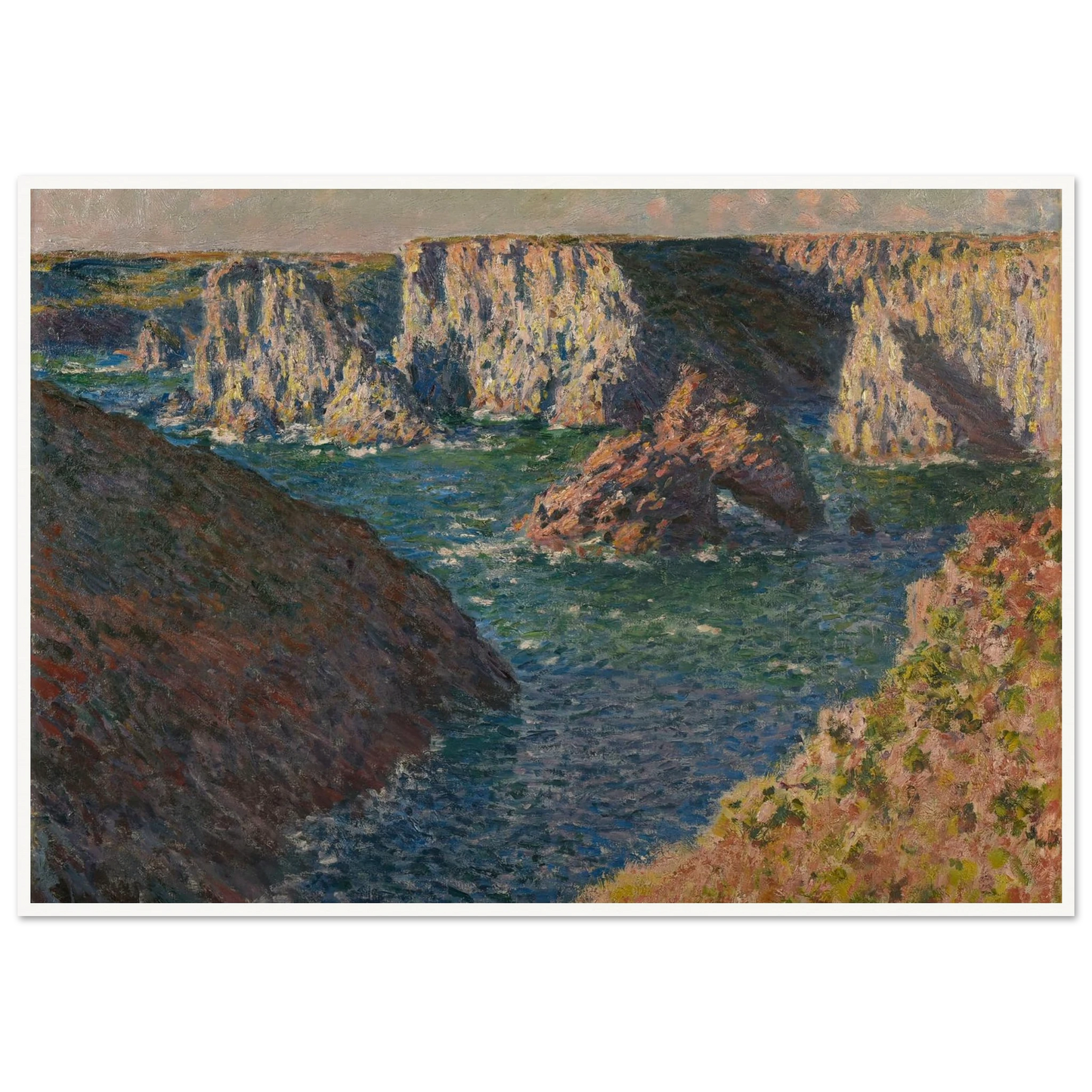 Les Rochers de Belle-Ile Art Print | Claude Monet - Framed Poster - 30x40 cm / 12x16″ - Black frame