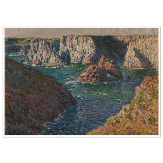 Les Rochers de Belle-Ile Art Print | Claude Monet - Framed Poster - 30x40 cm / 12x16″ - Black frame