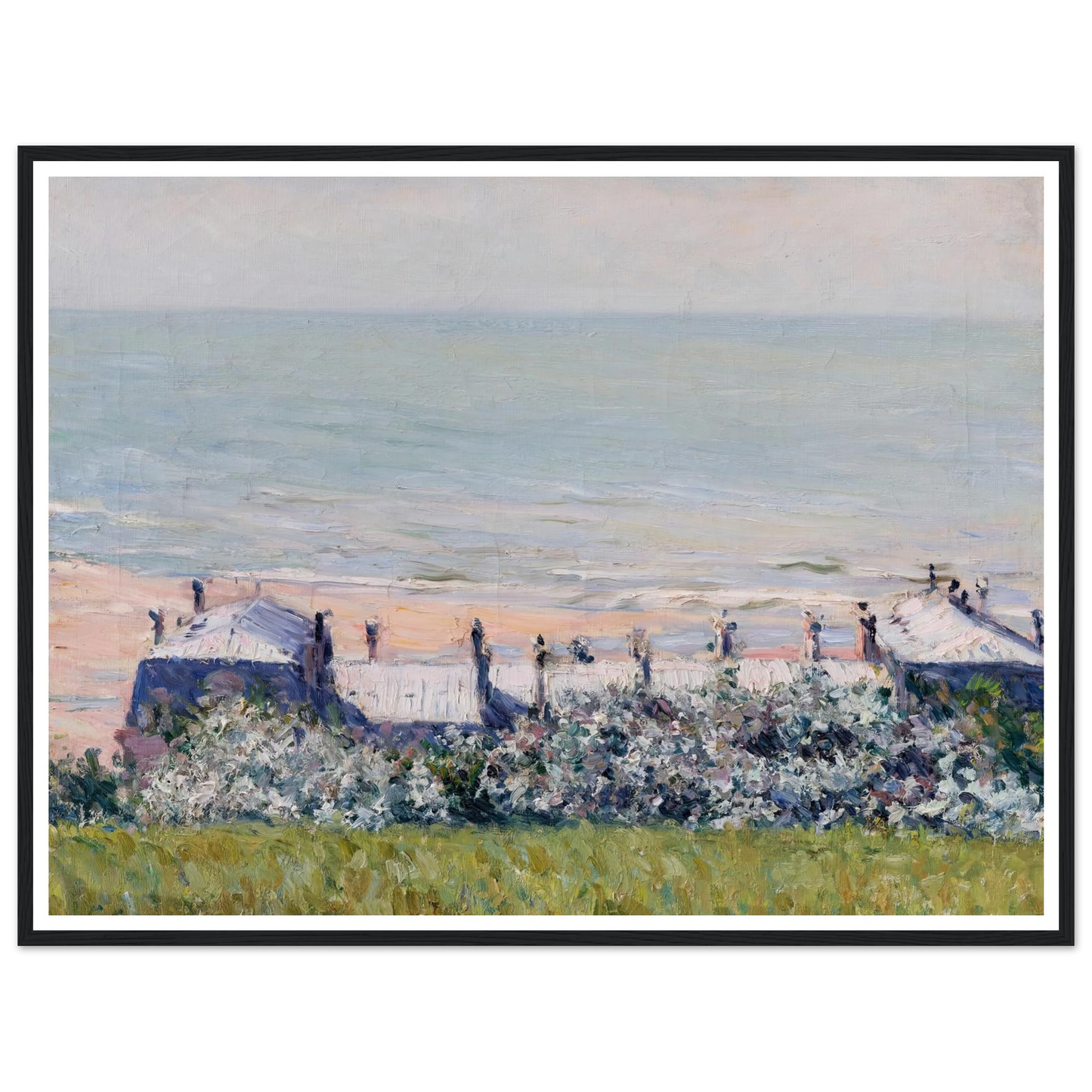 Les toits de l’Hôtel des Roches Noires, Trouville (1882) Art Print | Gustave Caillebotte - Framed Poster - 30x40 cm / 12x16″ - Black frame