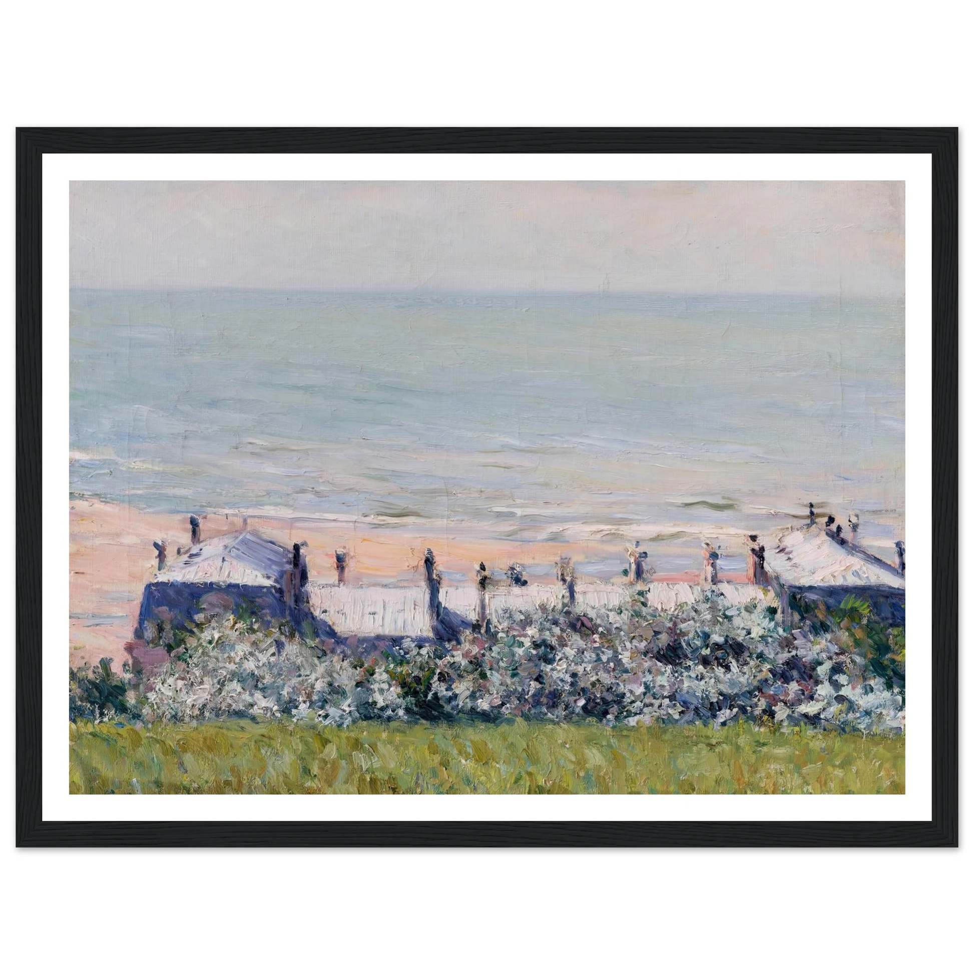 Les toits de l’Hôtel des Roches Noires, Trouville (1882) Art Print | Gustave Caillebotte - Framed Poster - 30x40 cm / 12x16″ - Black frame