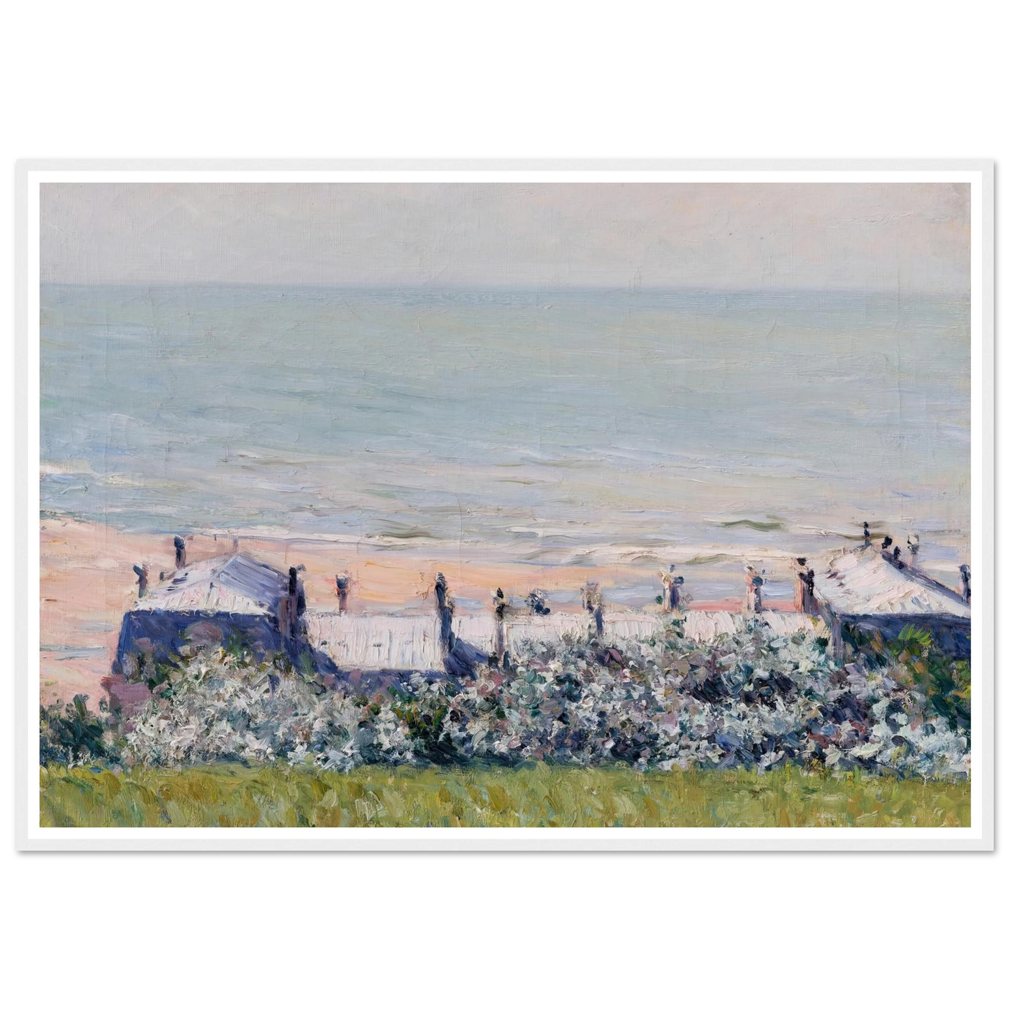 Les toits de l’Hôtel des Roches Noires, Trouville (1882) Art Print | Gustave Caillebotte - Framed Poster - 30x40 cm / 12x16″ - Black frame