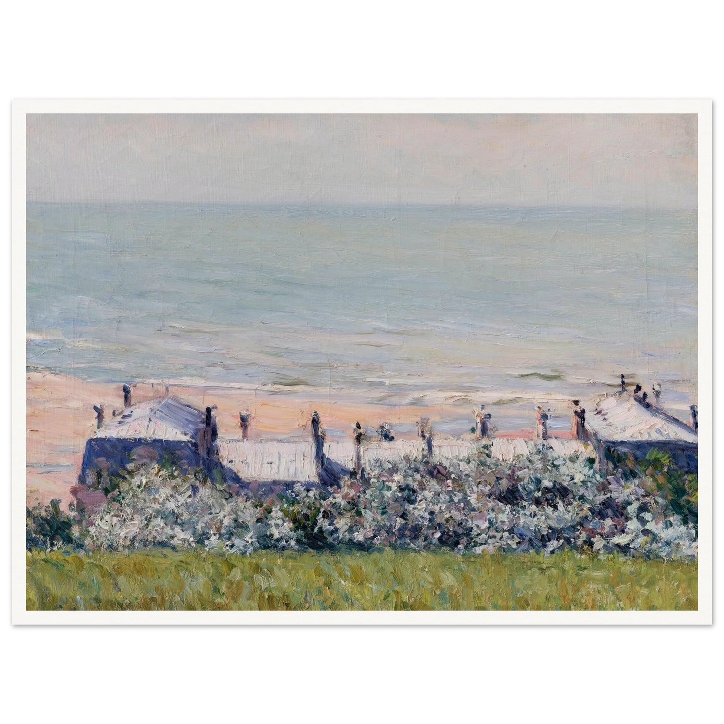 Les toits de l’Hôtel des Roches Noires, Trouville (1882) Art Print | Gustave Caillebotte - Framed Poster - 30x40 cm / 12x16″ - Black frame