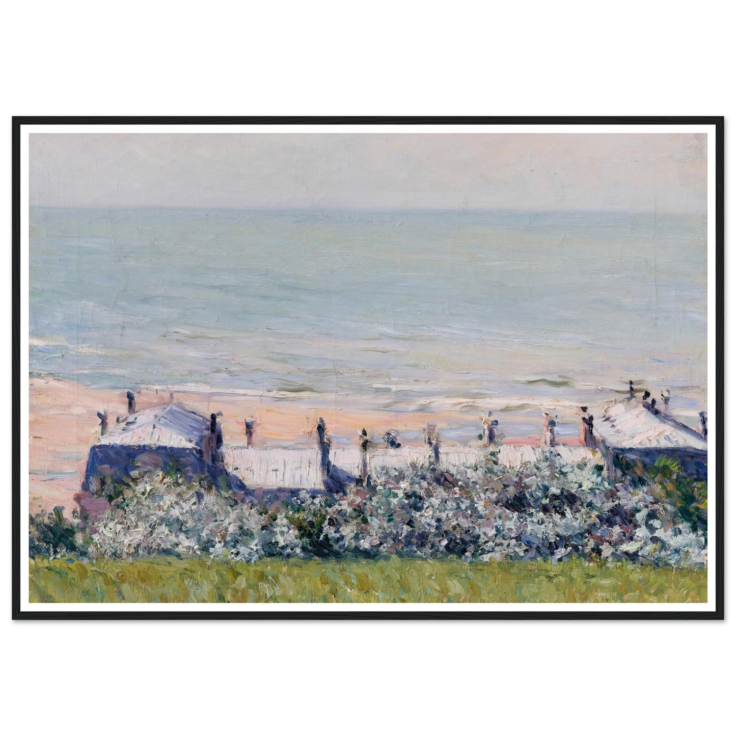 Les toits de l’Hôtel des Roches Noires, Trouville (1882) Art Print | Gustave Caillebotte - Framed Poster - 30x40 cm / 12x16″ - Black frame