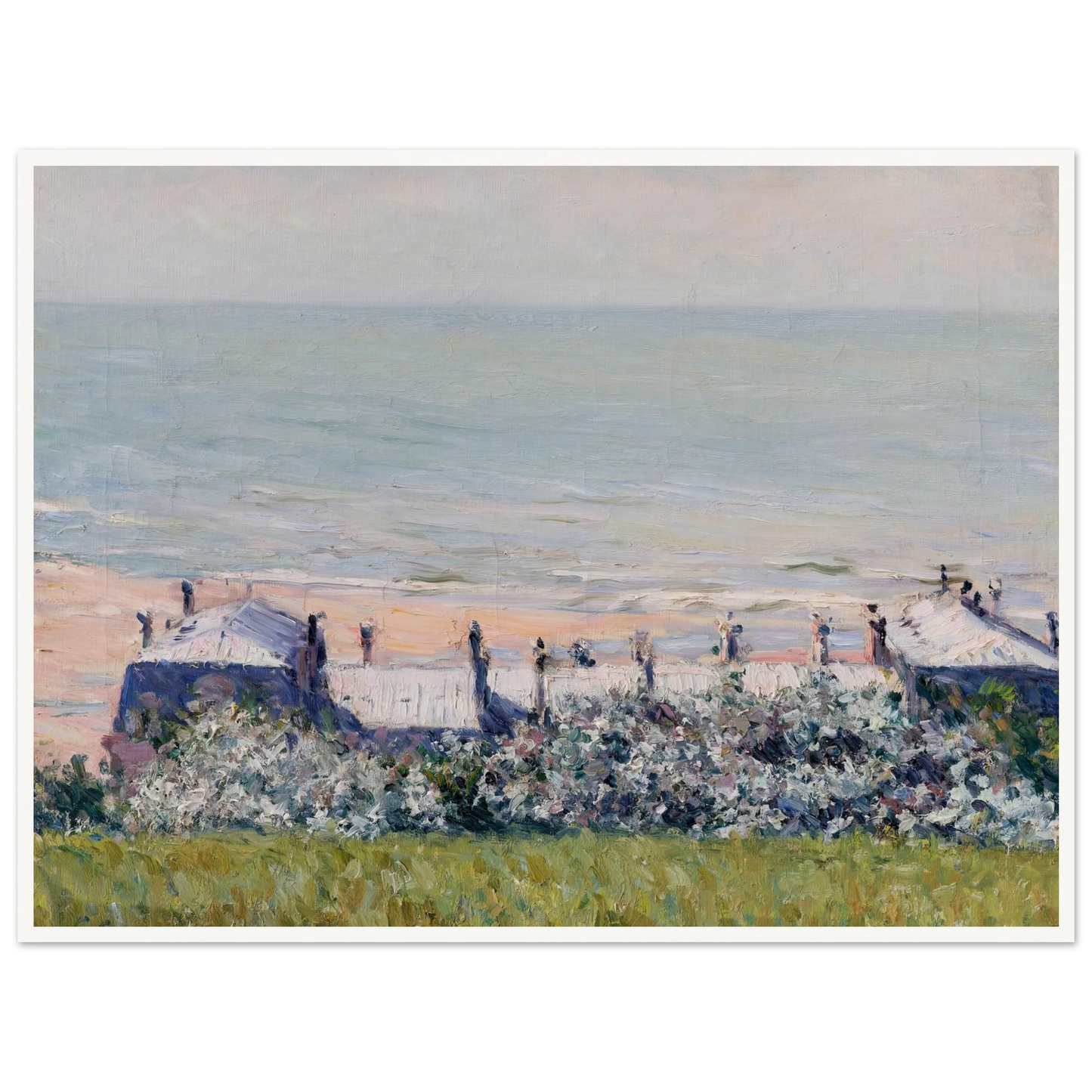 Les toits de l’Hôtel des Roches Noires, Trouville (1882) Art Print | Gustave Caillebotte - Framed Poster - 30x40 cm / 12x16″ - Black frame