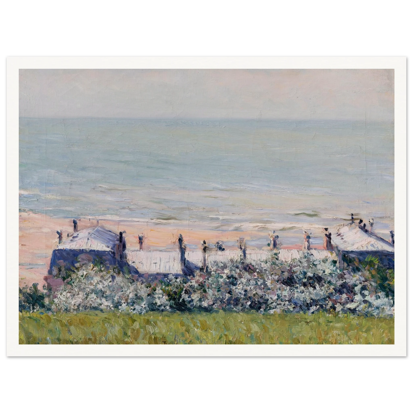 Les toits de l’Hôtel des Roches Noires, Trouville (1882) Art Print | Gustave Caillebotte - Framed Poster - 30x40 cm / 12x16″ - Black frame
