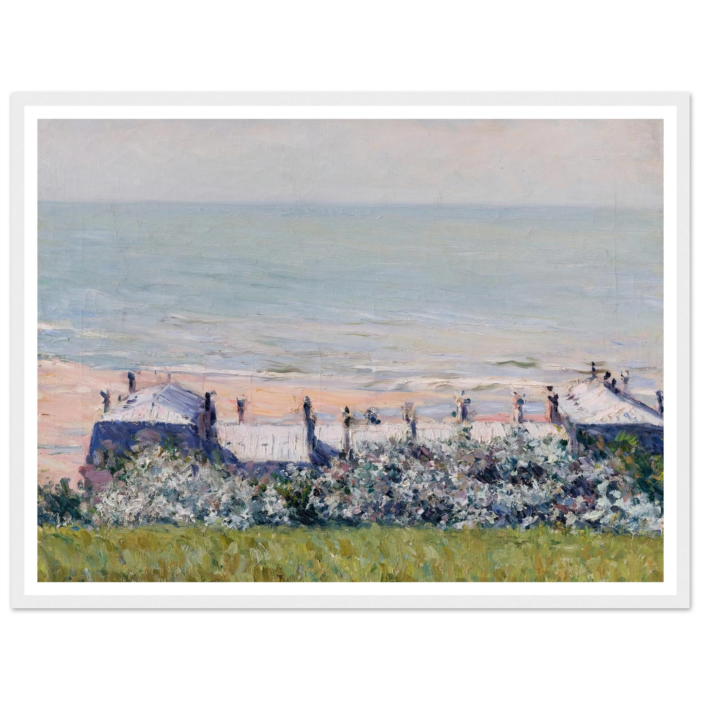 Les toits de l’Hôtel des Roches Noires, Trouville (1882) Art Print | Gustave Caillebotte - Framed Poster - 30x40 cm / 12x16″ - Black frame