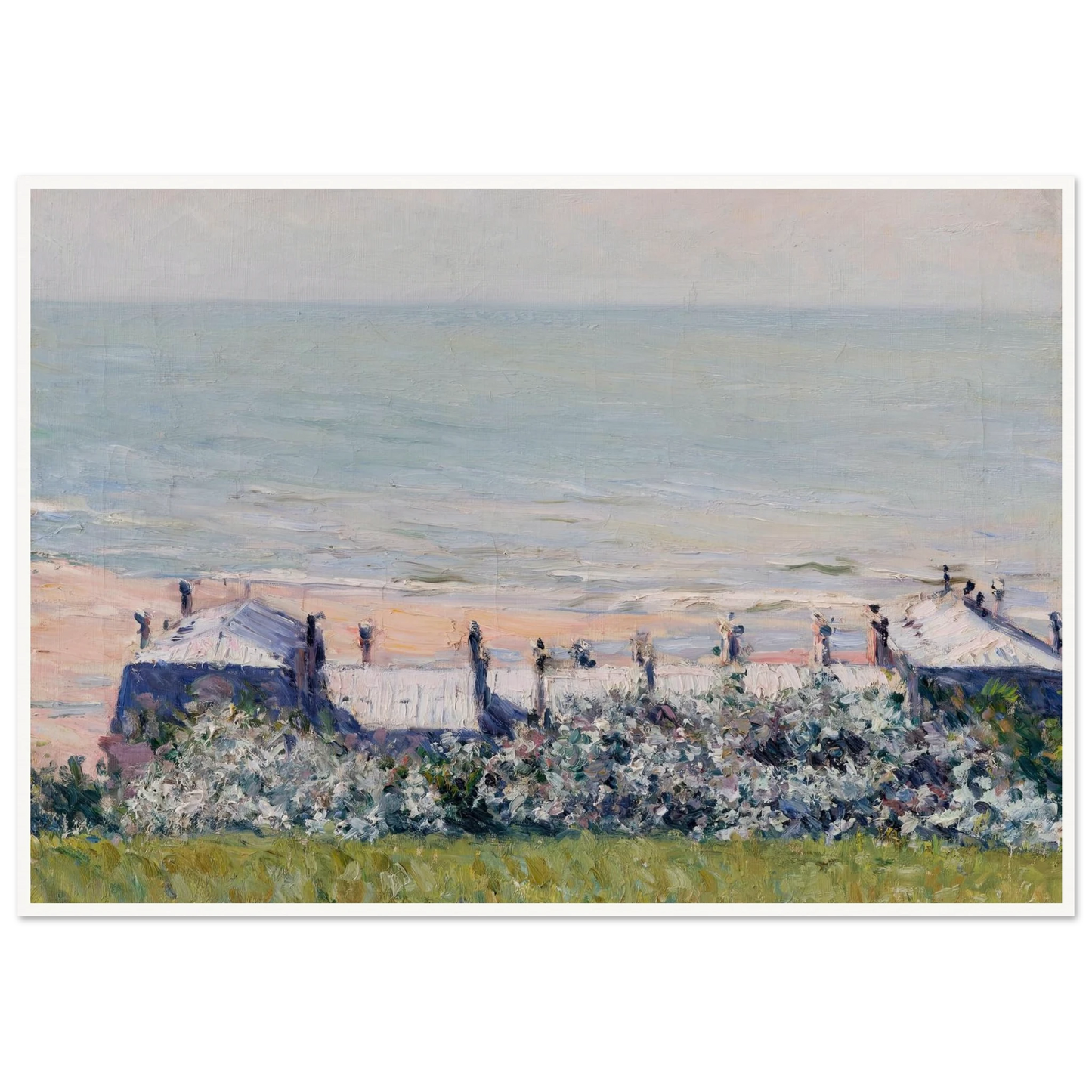 Les toits de l’Hôtel des Roches Noires, Trouville (1882) Art Print | Gustave Caillebotte - Framed Poster - 30x40 cm / 12x16″ - Black frame