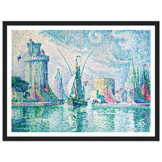 Les Tours Vertes, La Rochelle (1913) Art Print | Paul Signac - Framed Poster - 30x40 cm / 12x16″ - Black frame