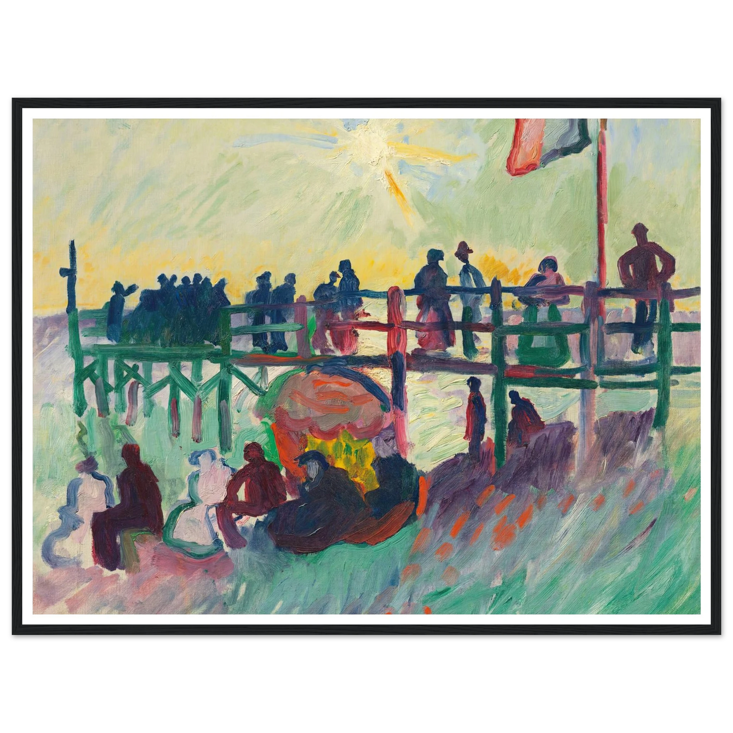 L’estacade au Havre (1905-1906) Art Print | Raoul Dufy - Framed Poster - 30x40 cm / 12x16″ - Black frame