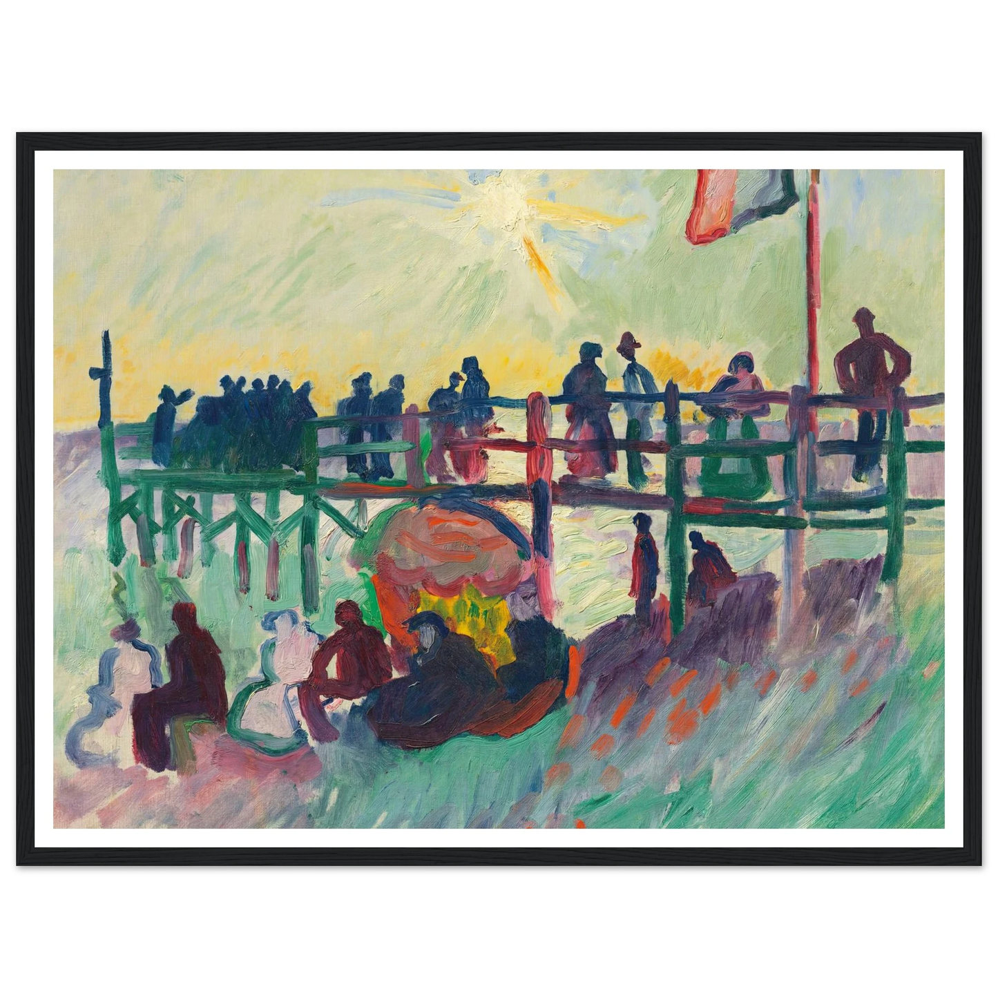 L’estacade au Havre (1905-1906) Art Print | Raoul Dufy - Framed Poster - 30x40 cm / 12x16″ - Black frame