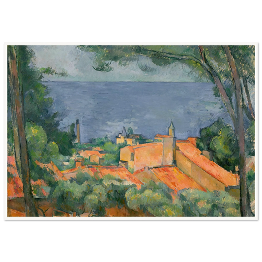 L’Estaque aux toits rouges (1883-1885) Art Print | Paul Cezanne - Framed Poster - 30x40 cm / 12x16″ - Black frame