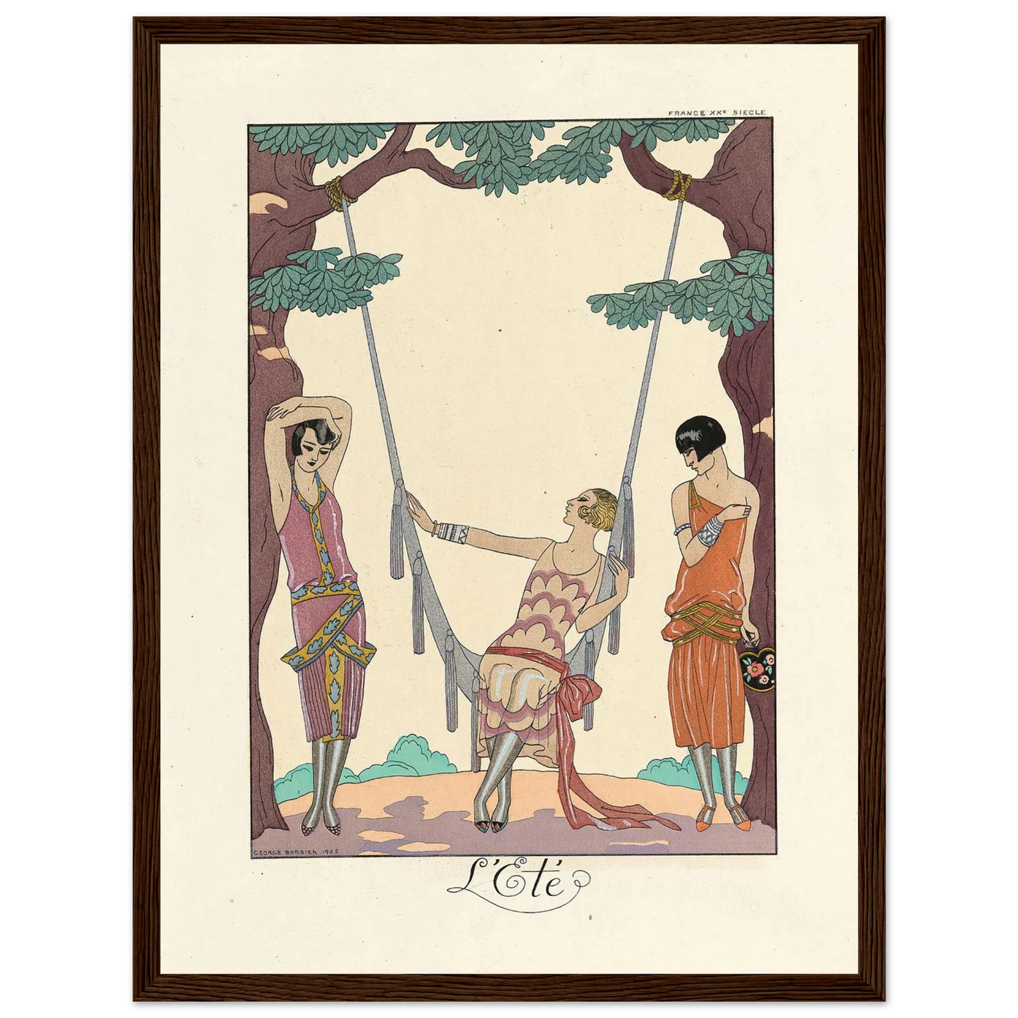 L’Été (Summer) (1922–1926) Art Print | George Barbier - Framed Poster - 30x40 cm / 12x16″ - Black frame