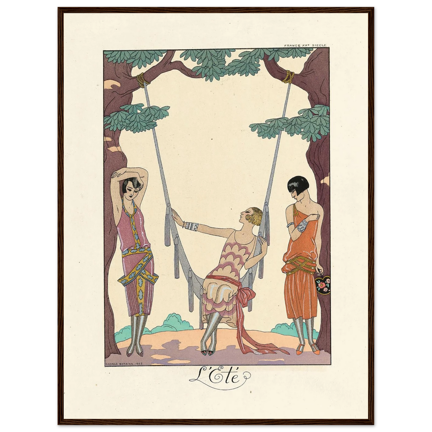 L’Été (Summer) (1922–1926) Art Print | George Barbier - Framed Poster - 30x40 cm / 12x16″ - Black frame