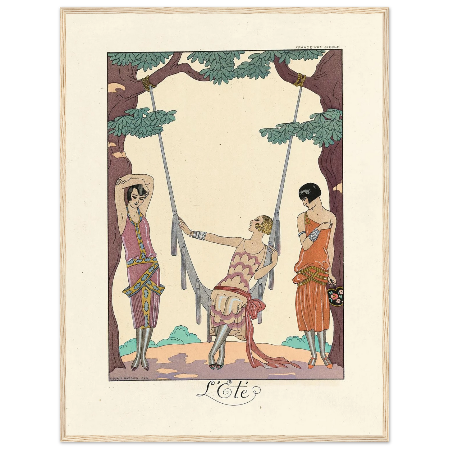 L’Été (Summer) (1922–1926) Art Print | George Barbier - Framed Poster - 30x40 cm / 12x16″ - Black frame