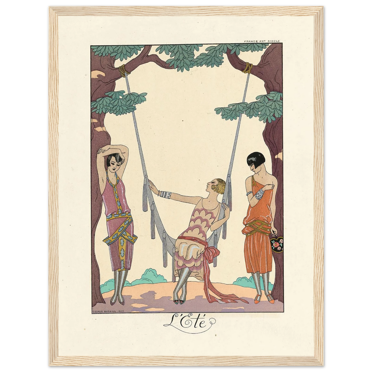 L’Été (Summer) (1922–1926) Art Print | George Barbier - Framed Poster - 30x40 cm / 12x16″ - Black frame