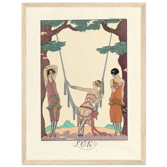 L’Été (Summer) (1922–1926) Art Print | George Barbier - Framed Poster - 30x40 cm / 12x16″ - Black frame