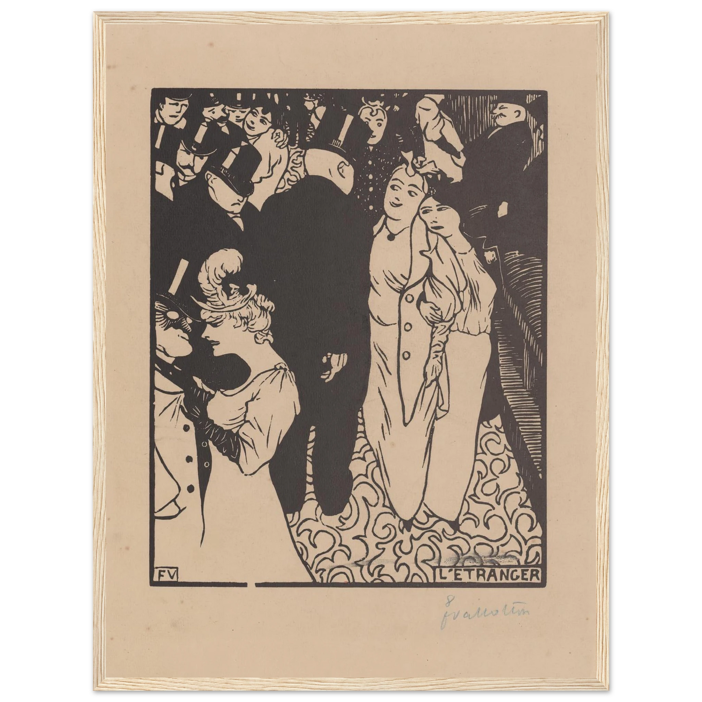 L’étranger (1894) Art Print | Felix Vallotton - Framed Poster - 30x40 cm / 12x16″ - Black frame