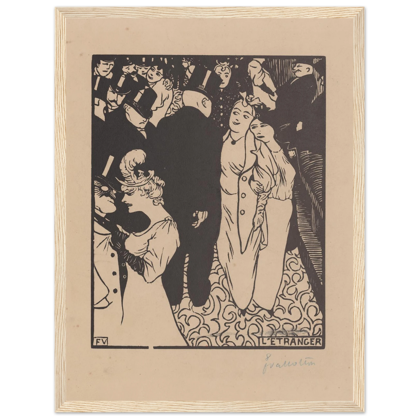 L’étranger (1894) Art Print | Felix Vallotton - Framed Poster - 30x40 cm / 12x16″ - Black frame