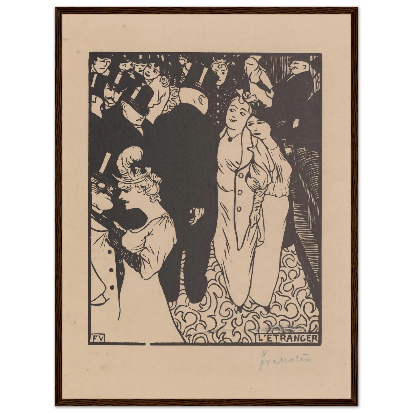 L’étranger (1894) Art Print | Felix Vallotton - Framed Poster - 30x40 cm / 12x16″ - Black frame