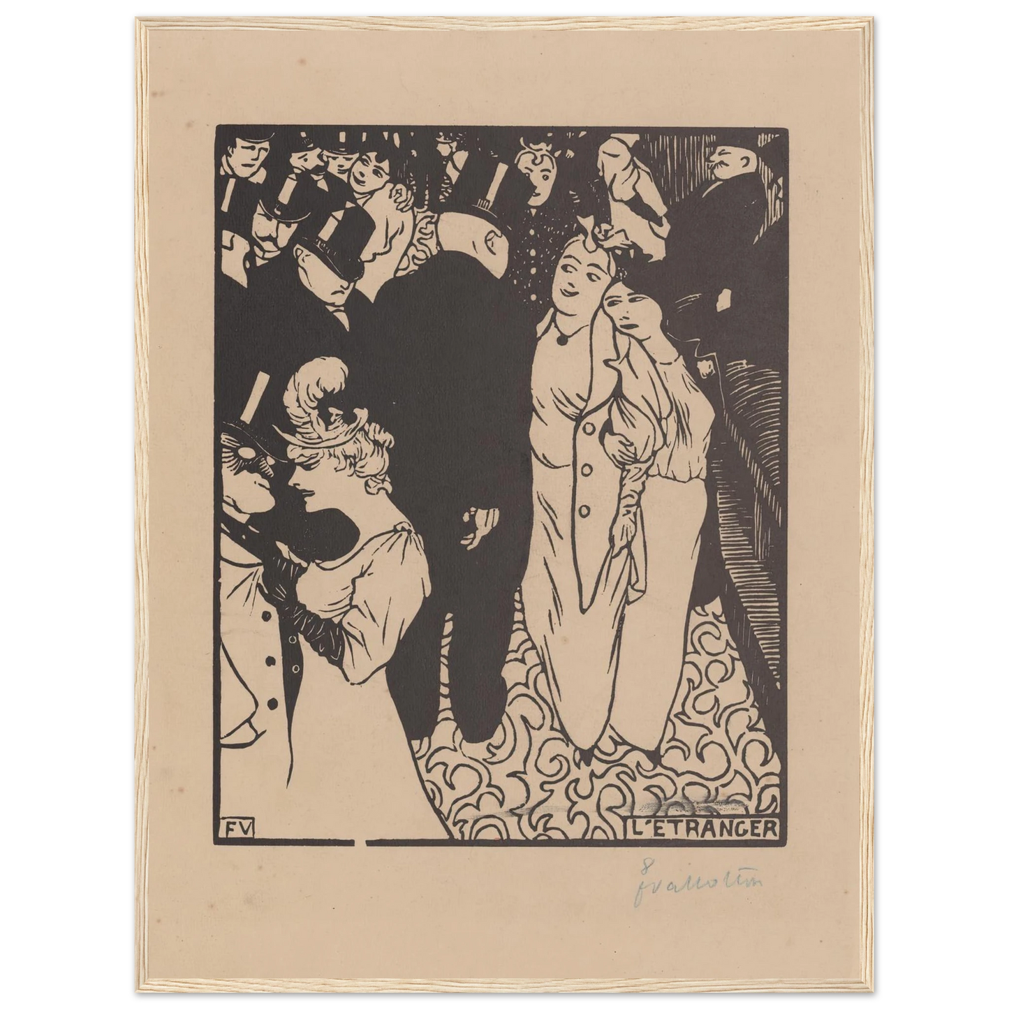 L’étranger (1894) Art Print | Felix Vallotton - Framed Poster - 30x40 cm / 12x16″ - Black frame