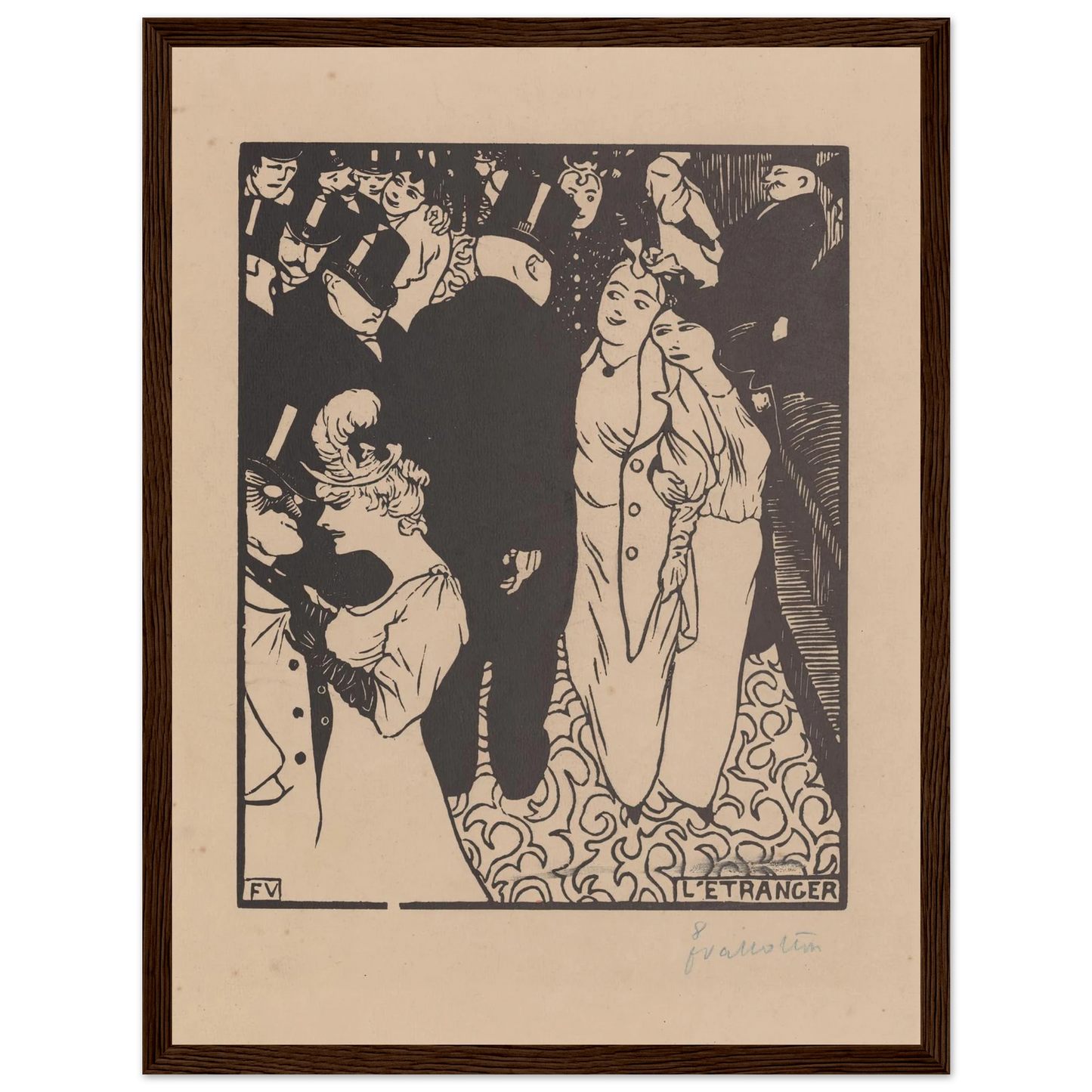 L’étranger (1894) Art Print | Felix Vallotton - Framed Poster - 30x40 cm / 12x16″ - Black frame
