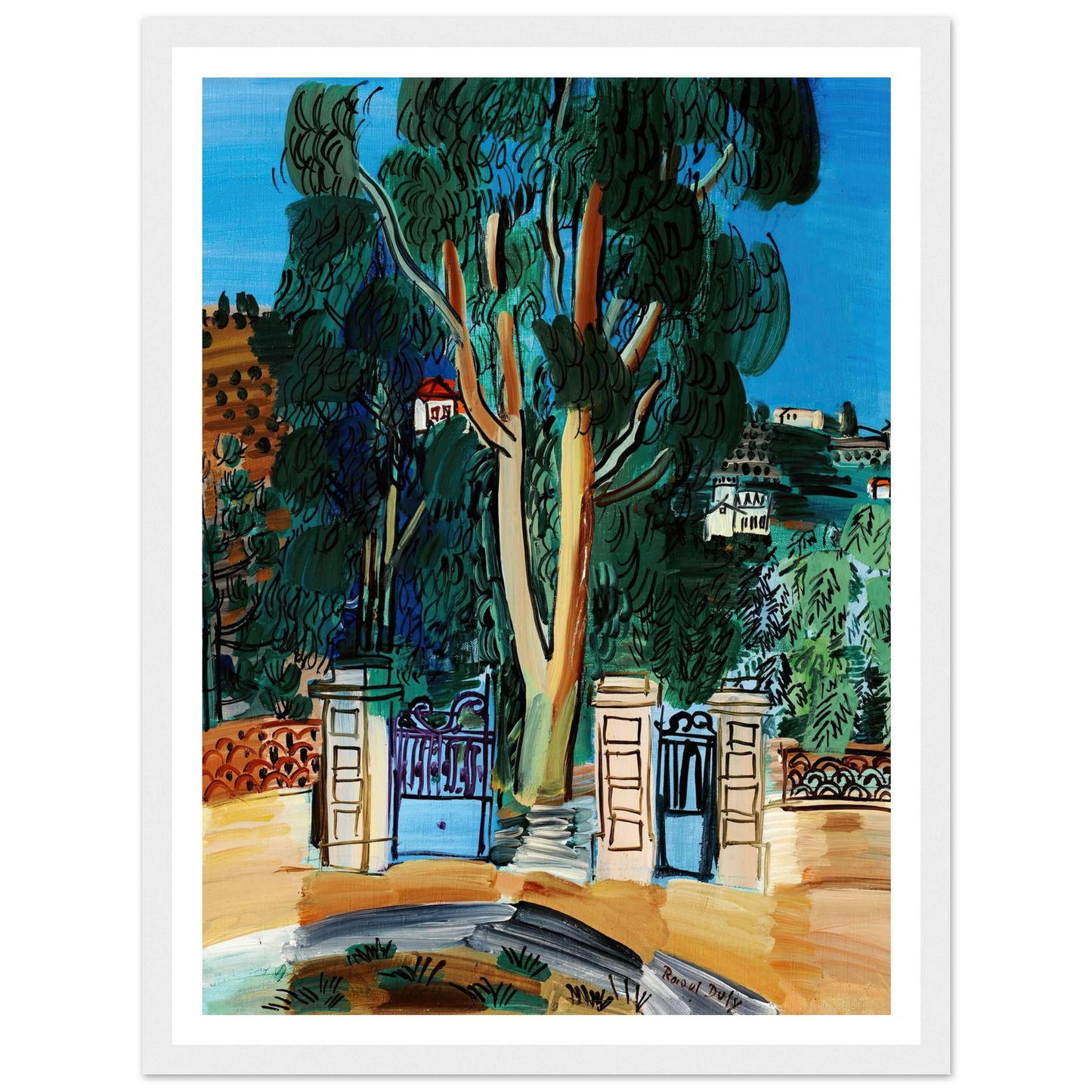 L’Eucalyptus (circa 1926) Art Print | Raoul Dufy - Framed Poster - 30x40 cm / 12x16″ - Black frame