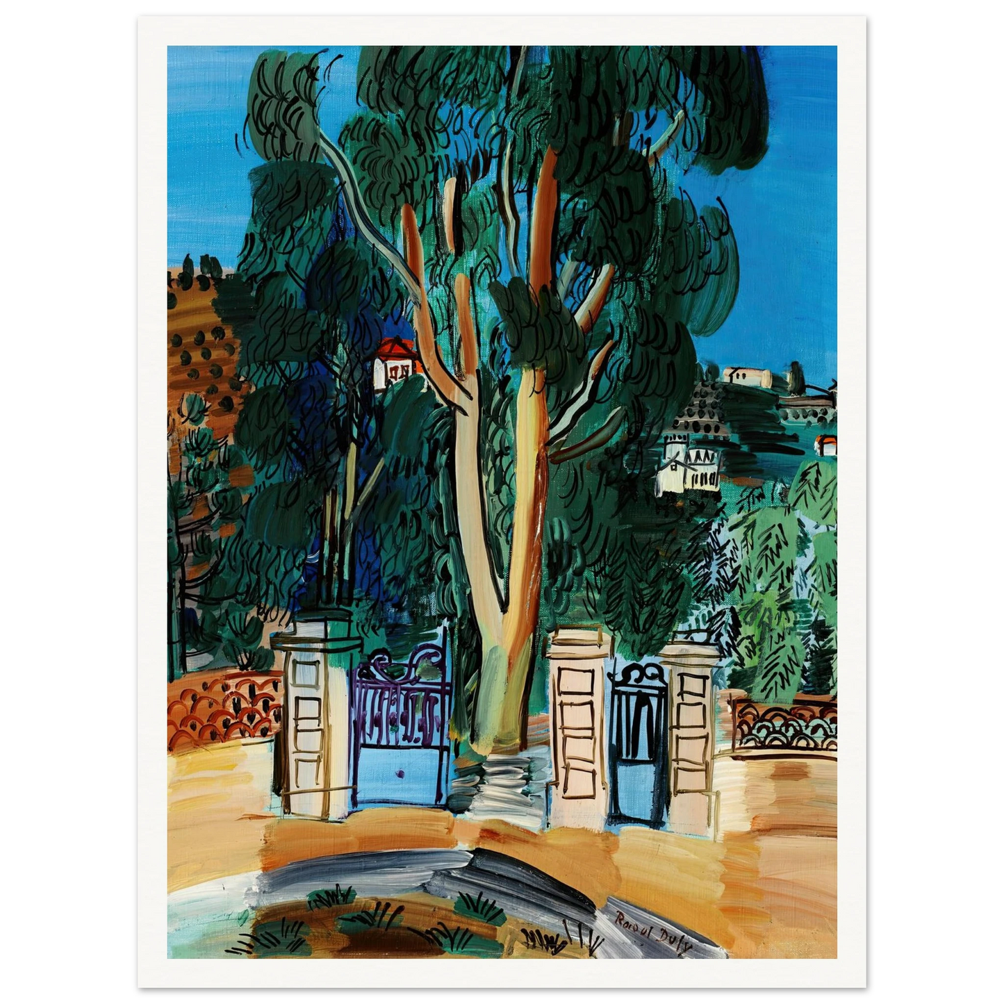 L’Eucalyptus (circa 1926) Art Print | Raoul Dufy - Framed Poster - 30x40 cm / 12x16″ - Black frame