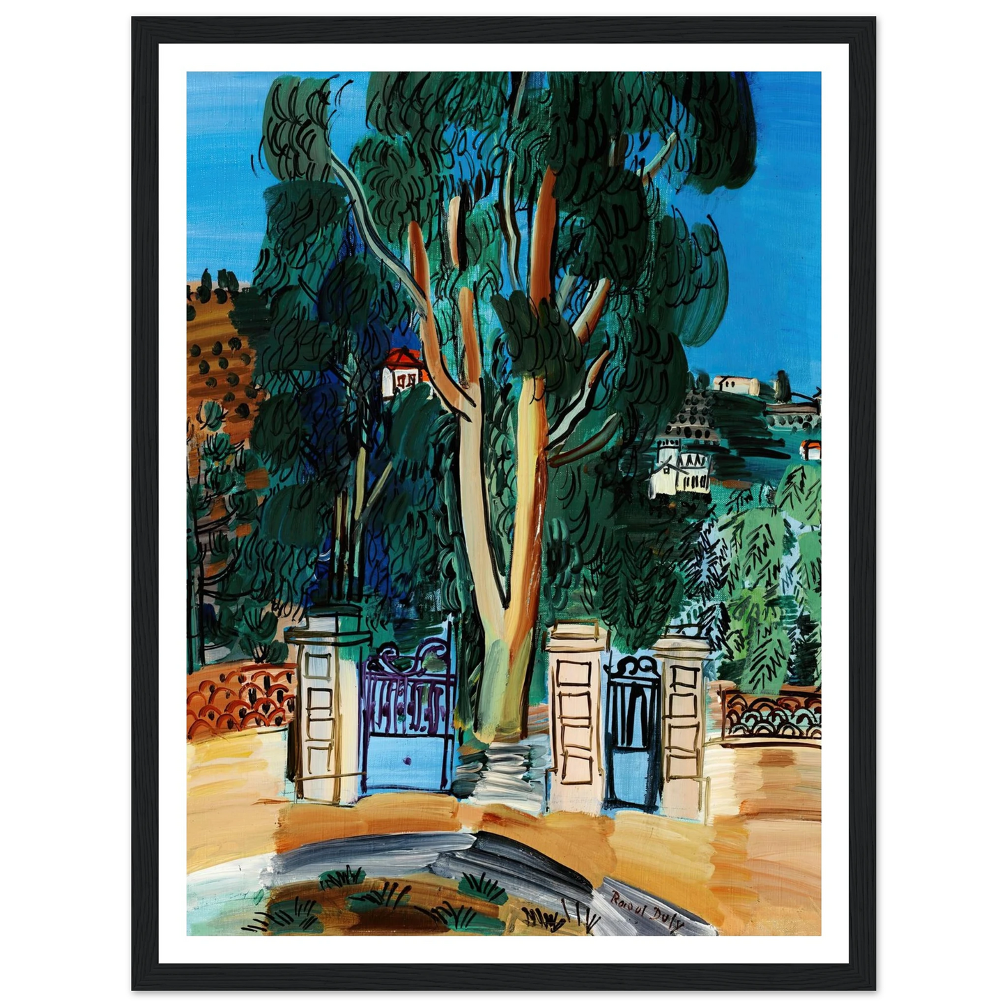 L’Eucalyptus (circa 1926) Art Print | Raoul Dufy - Framed Poster - 30x40 cm / 12x16″ - Black frame