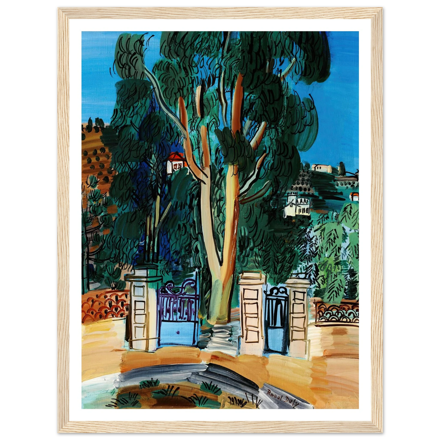 L’Eucalyptus (circa 1926) Art Print | Raoul Dufy - Framed Poster - 30x40 cm / 12x16″ - Black frame