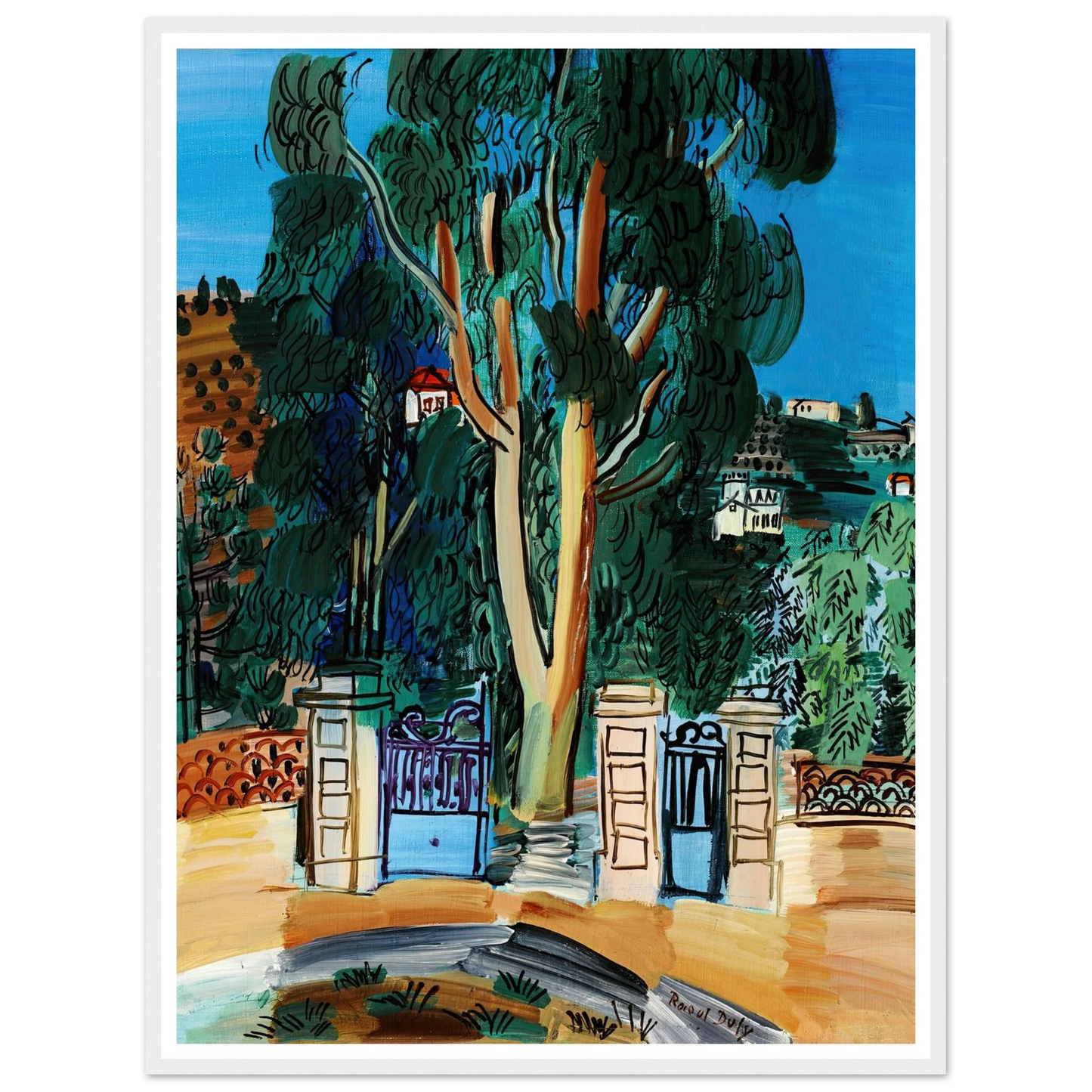 L’Eucalyptus (circa 1926) Art Print | Raoul Dufy - Framed Poster - 30x40 cm / 12x16″ - Black frame