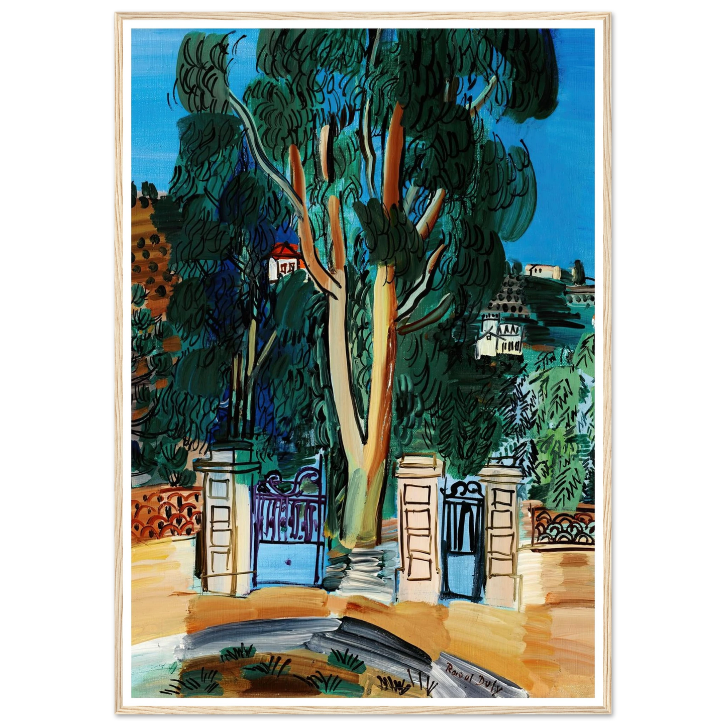 L’Eucalyptus (circa 1926) Art Print | Raoul Dufy - Framed Poster - 30x40 cm / 12x16″ - Black frame