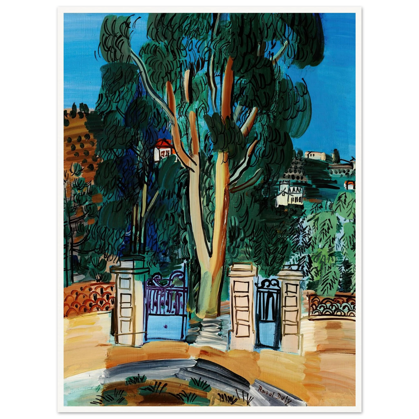 L’Eucalyptus (circa 1926) Art Print | Raoul Dufy - Framed Poster - 30x40 cm / 12x16″ - Black frame