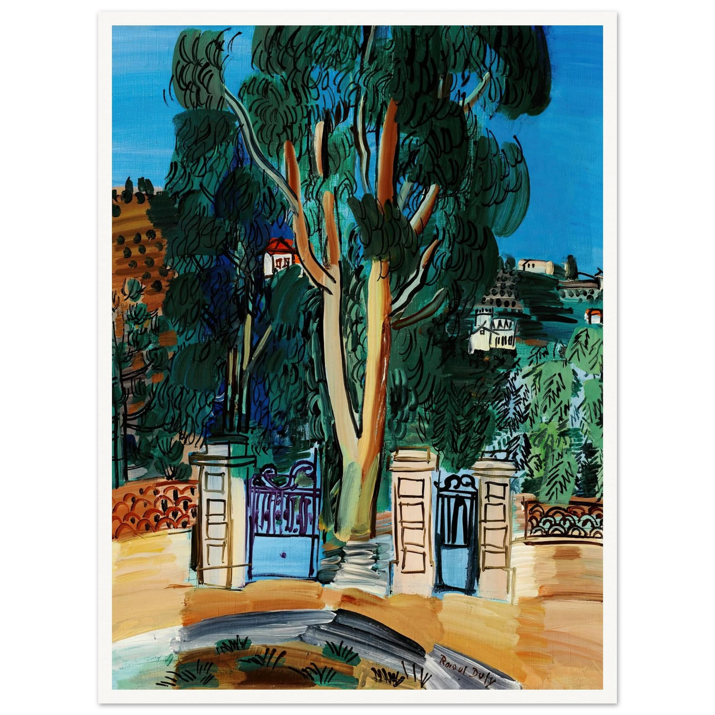 L’Eucalyptus (circa 1926) Art Print | Raoul Dufy - Framed Poster - 30x40 cm / 12x16″ - Black frame