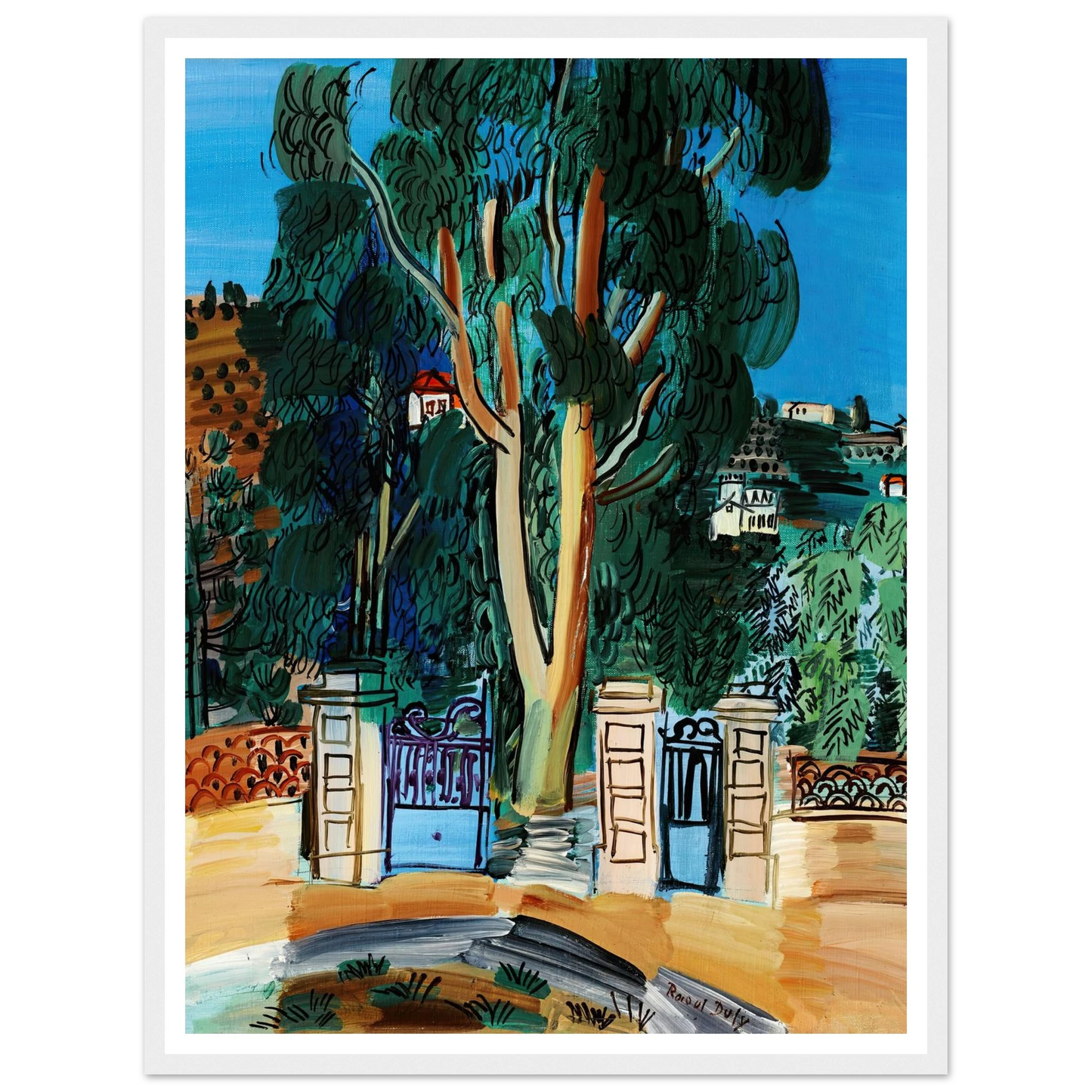 L’Eucalyptus (circa 1926) Art Print | Raoul Dufy - Framed Poster - 30x40 cm / 12x16″ - Black frame