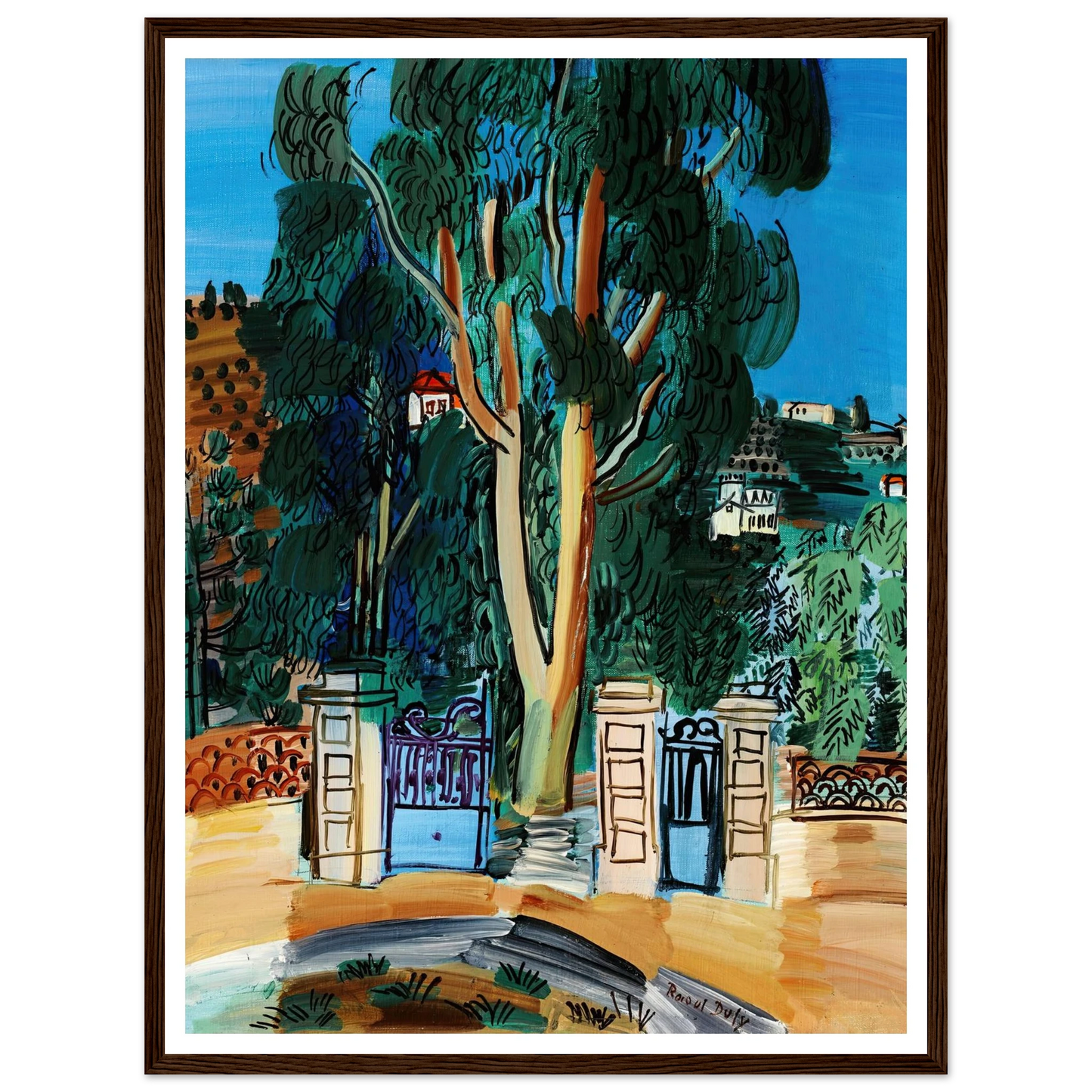 L’Eucalyptus (circa 1926) Art Print | Raoul Dufy - Framed Poster - 30x40 cm / 12x16″ - Black frame