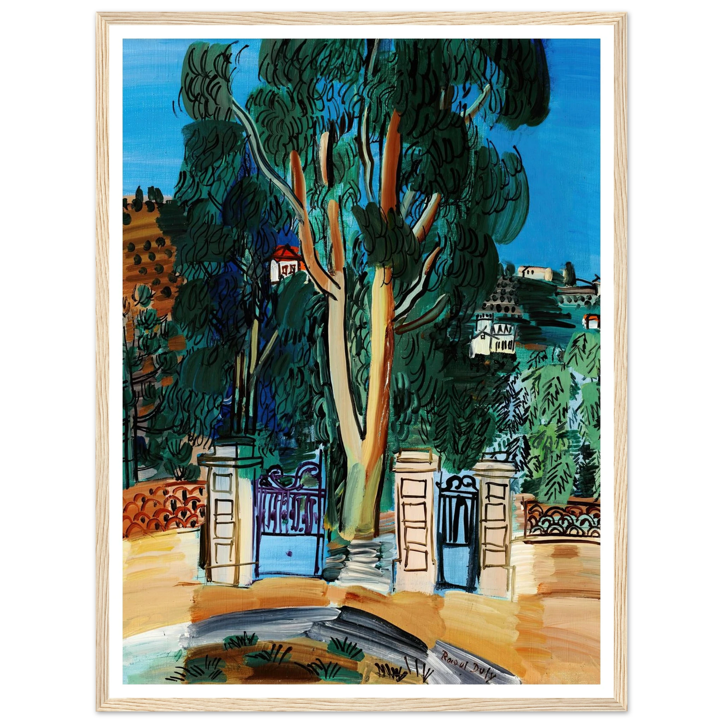 L’Eucalyptus (circa 1926) Art Print | Raoul Dufy - Framed Poster - 30x40 cm / 12x16″ - Black frame