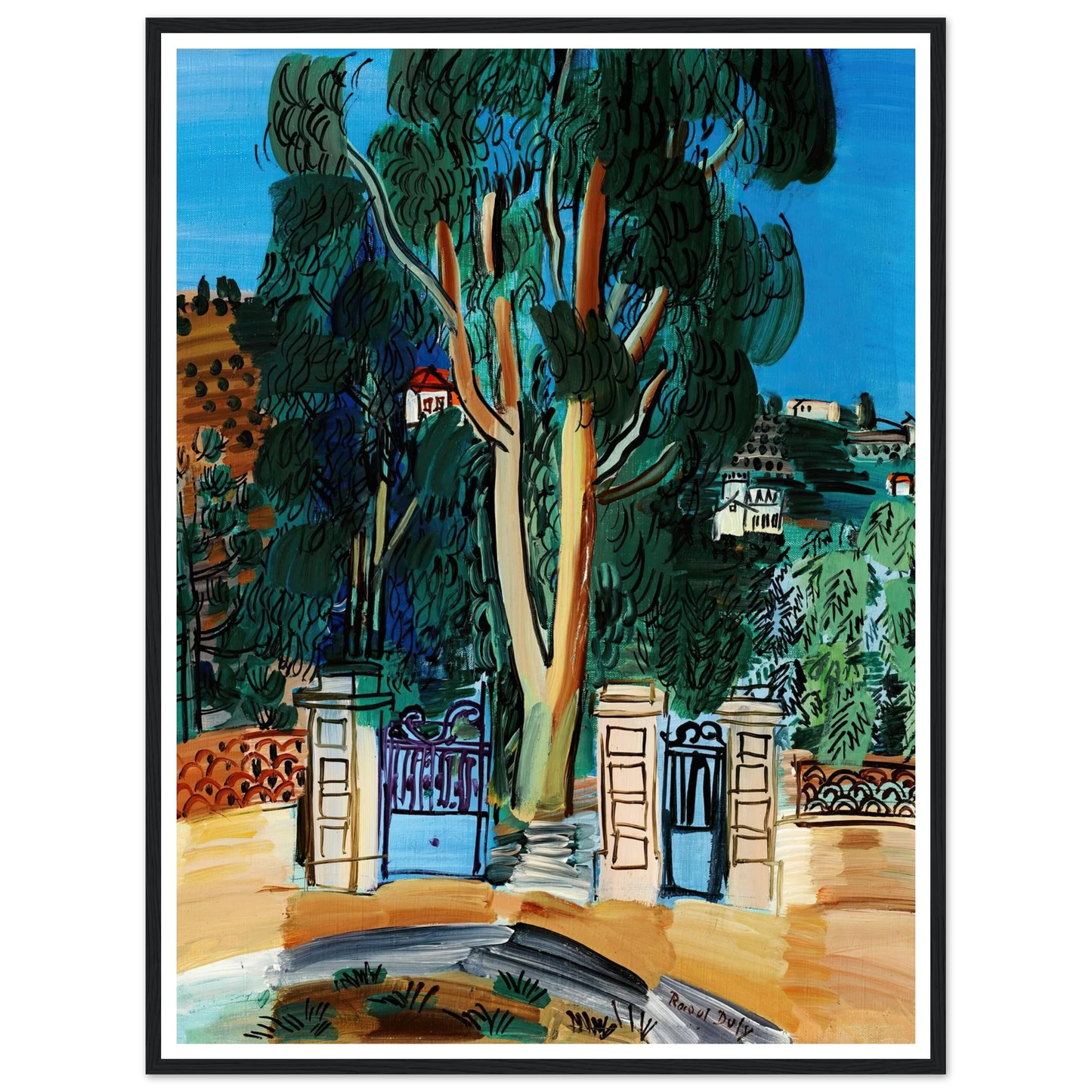 L’Eucalyptus (circa 1926) Art Print | Raoul Dufy - Framed Poster - 30x40 cm / 12x16″ - Black frame