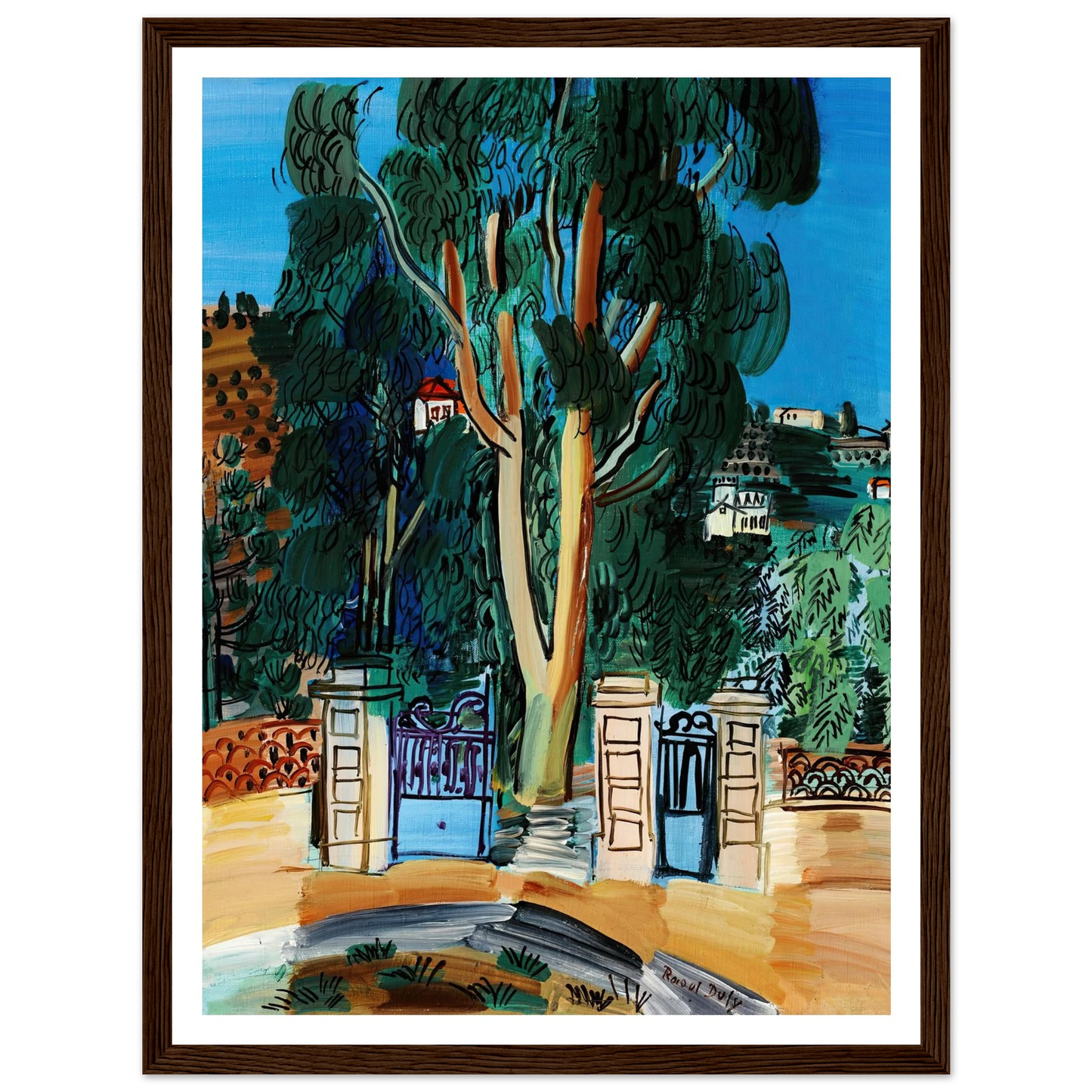 L’Eucalyptus (circa 1926) Art Print | Raoul Dufy - Framed Poster - 30x40 cm / 12x16″ - Black frame