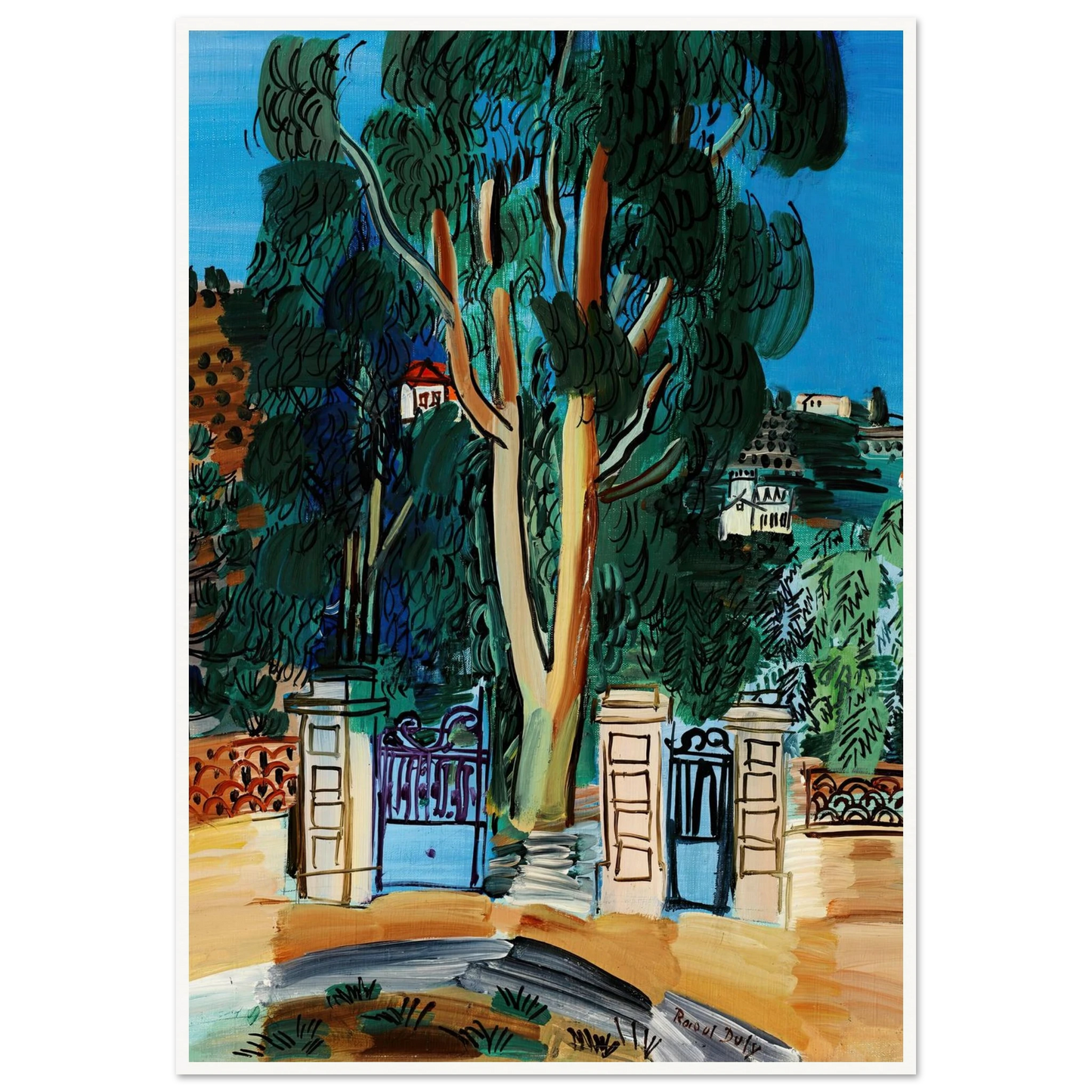 L’Eucalyptus (circa 1926) Art Print | Raoul Dufy - Framed Poster - 30x40 cm / 12x16″ - Black frame