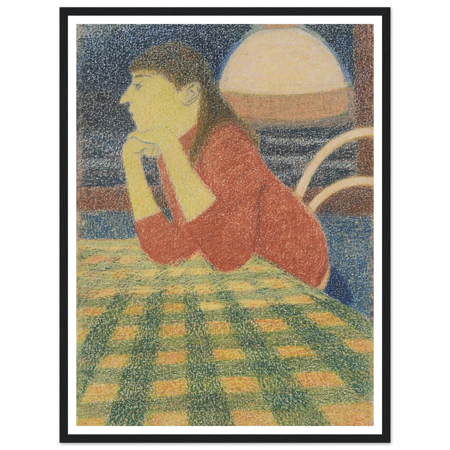 Leunende vrouw (1912) Art Print | Leon Spilliaert - Framed Poster - 30x40 cm / 12x16″ - Black frame