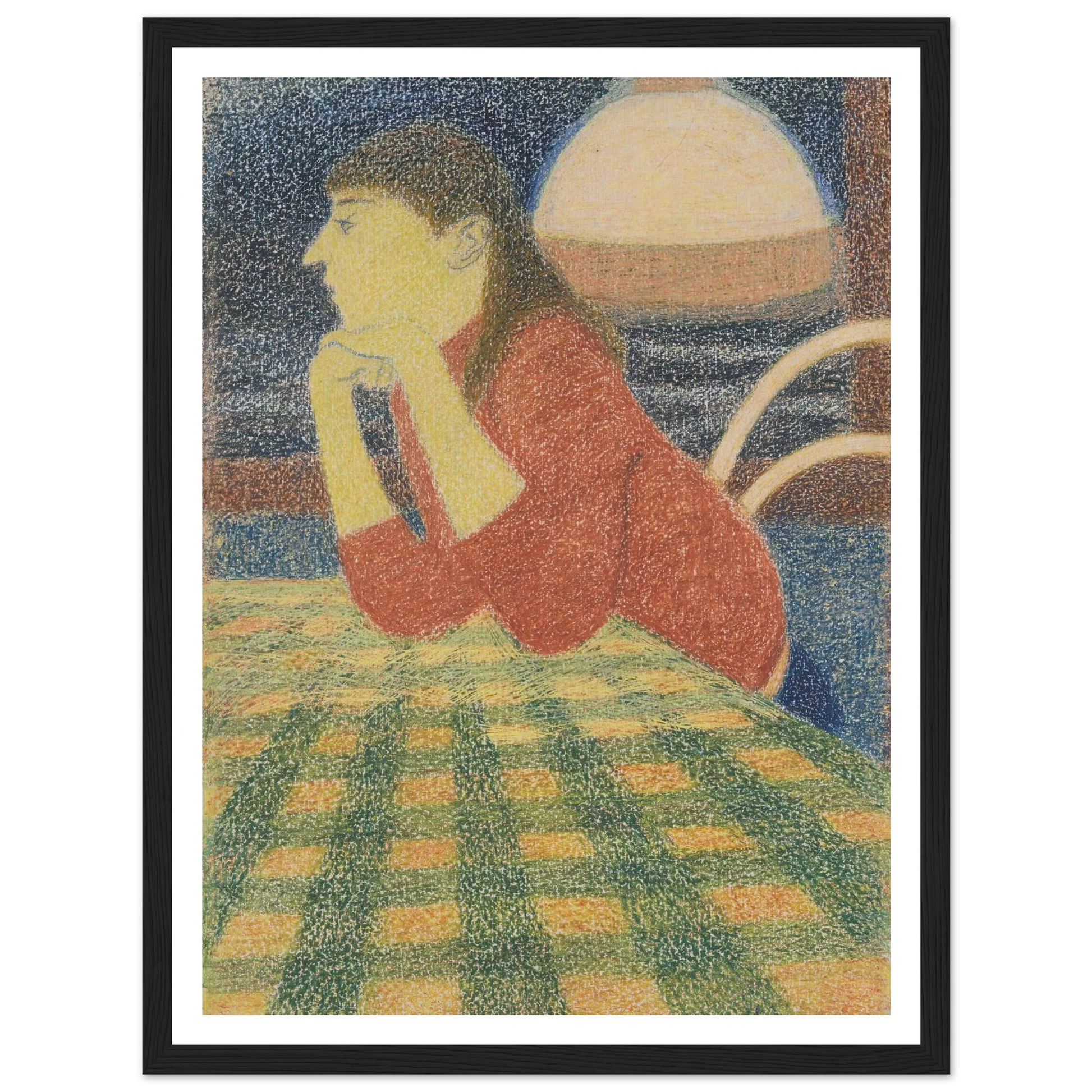 Leunende vrouw (1912) Art Print | Leon Spilliaert - Framed Poster - 30x40 cm / 12x16″ - Black frame