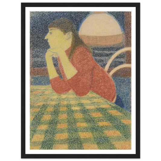 Leunende vrouw (1912) Art Print | Leon Spilliaert - Framed Poster - 30x40 cm / 12x16″ - Black frame