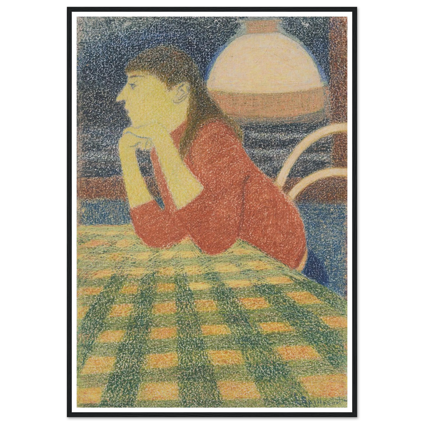 Leunende vrouw (1912) Art Print | Leon Spilliaert - Framed Poster - 30x40 cm / 12x16″ - Black frame