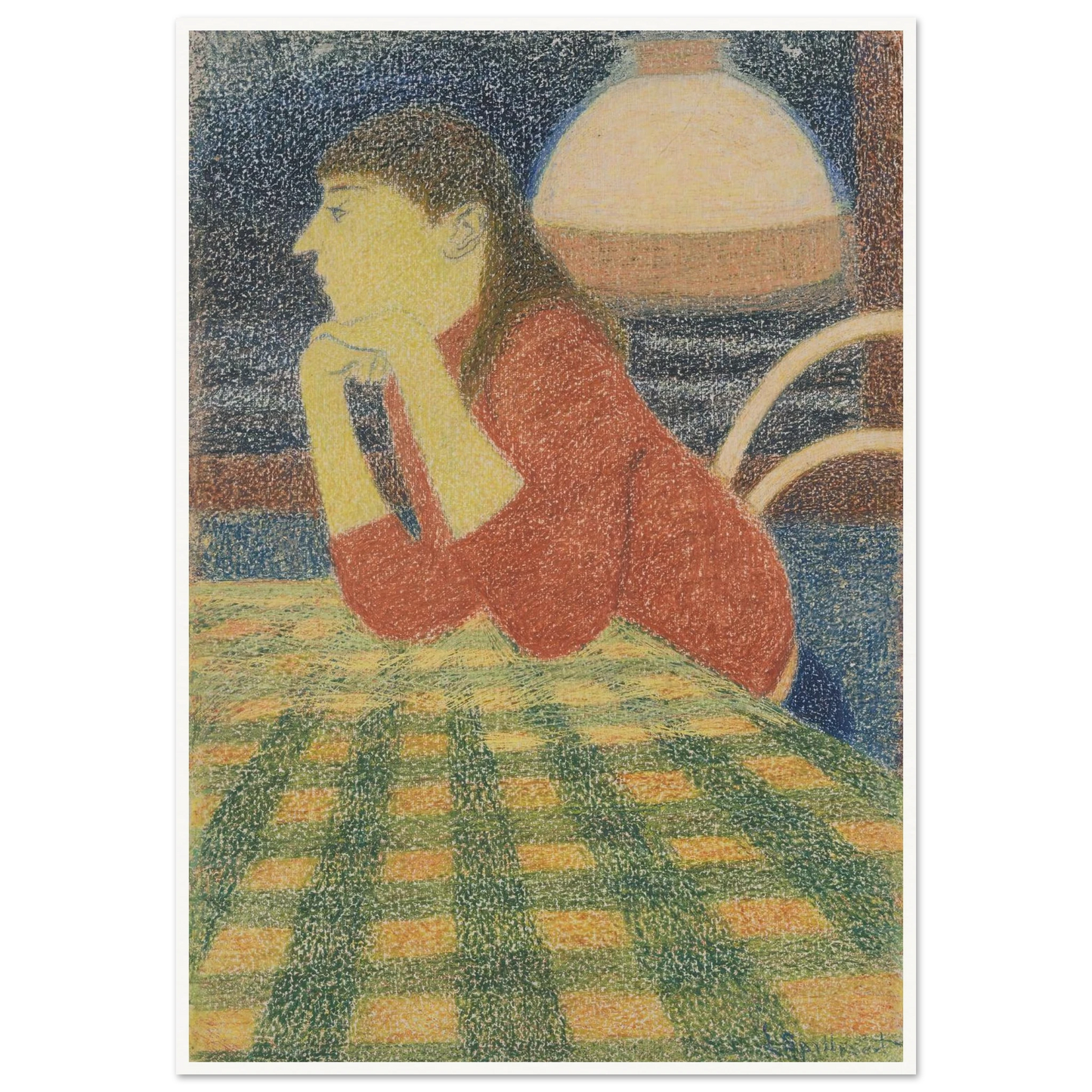 Leunende vrouw (1912) Art Print | Leon Spilliaert - Framed Poster - 30x40 cm / 12x16″ - Black frame