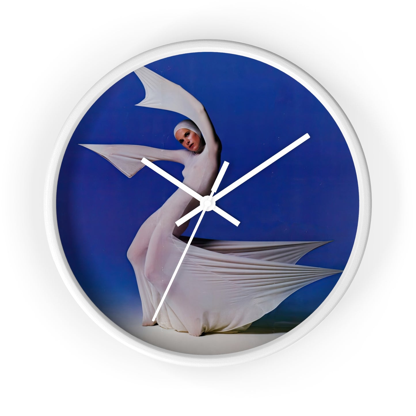 Lewitzky Dance Company Wall Clock | U.S. Information Agency - White - White Base - 10"