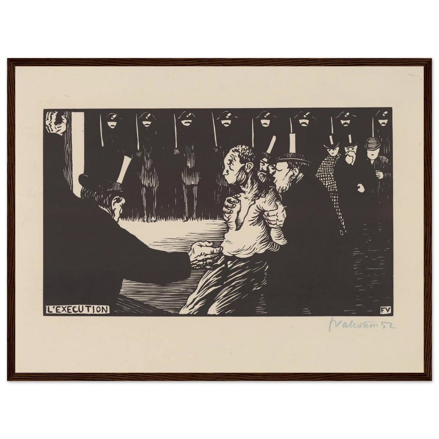 L’exécution (1894) Art Print | Felix Vallotton - Framed Poster - 30x40 cm / 12x16″ - Black frame