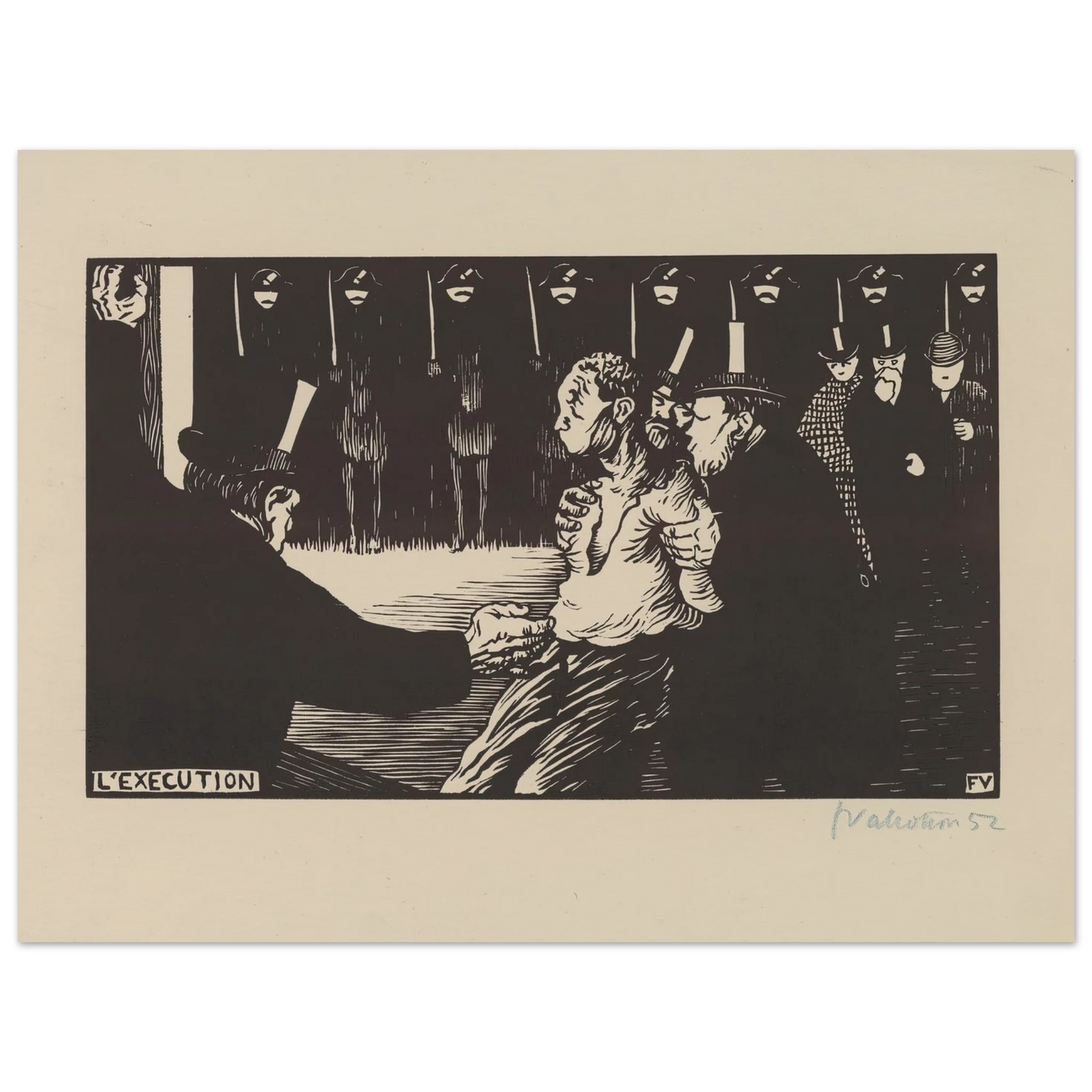 L’exécution (1894) Art Print | Felix Vallotton - Framed Poster - 30x40 cm / 12x16″ - Black frame